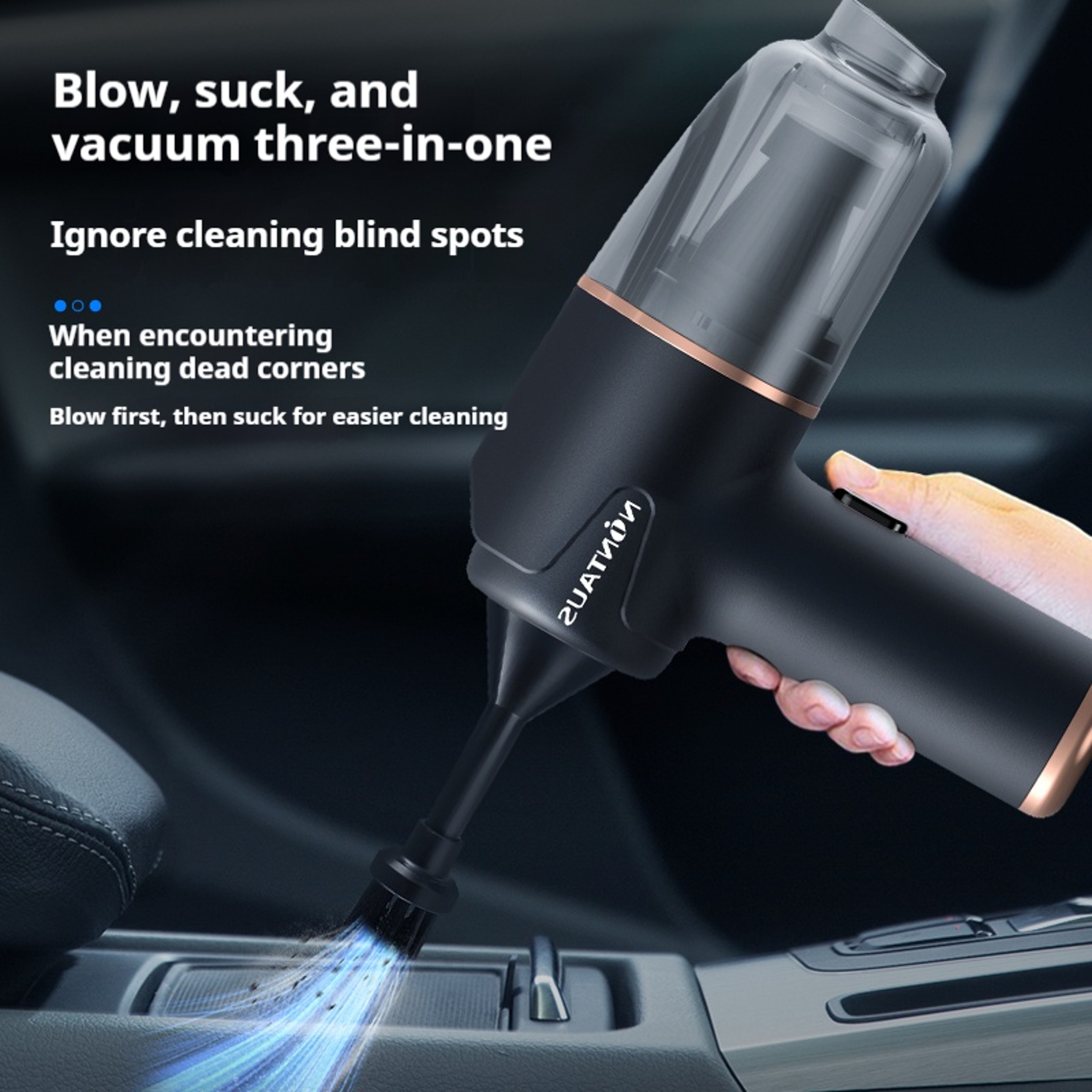 Cordless Car Vacuum Cleaner 60W Strong Suction 3 In 1 Blow Suck Vacuum Portable Handheld For Car Ho 1