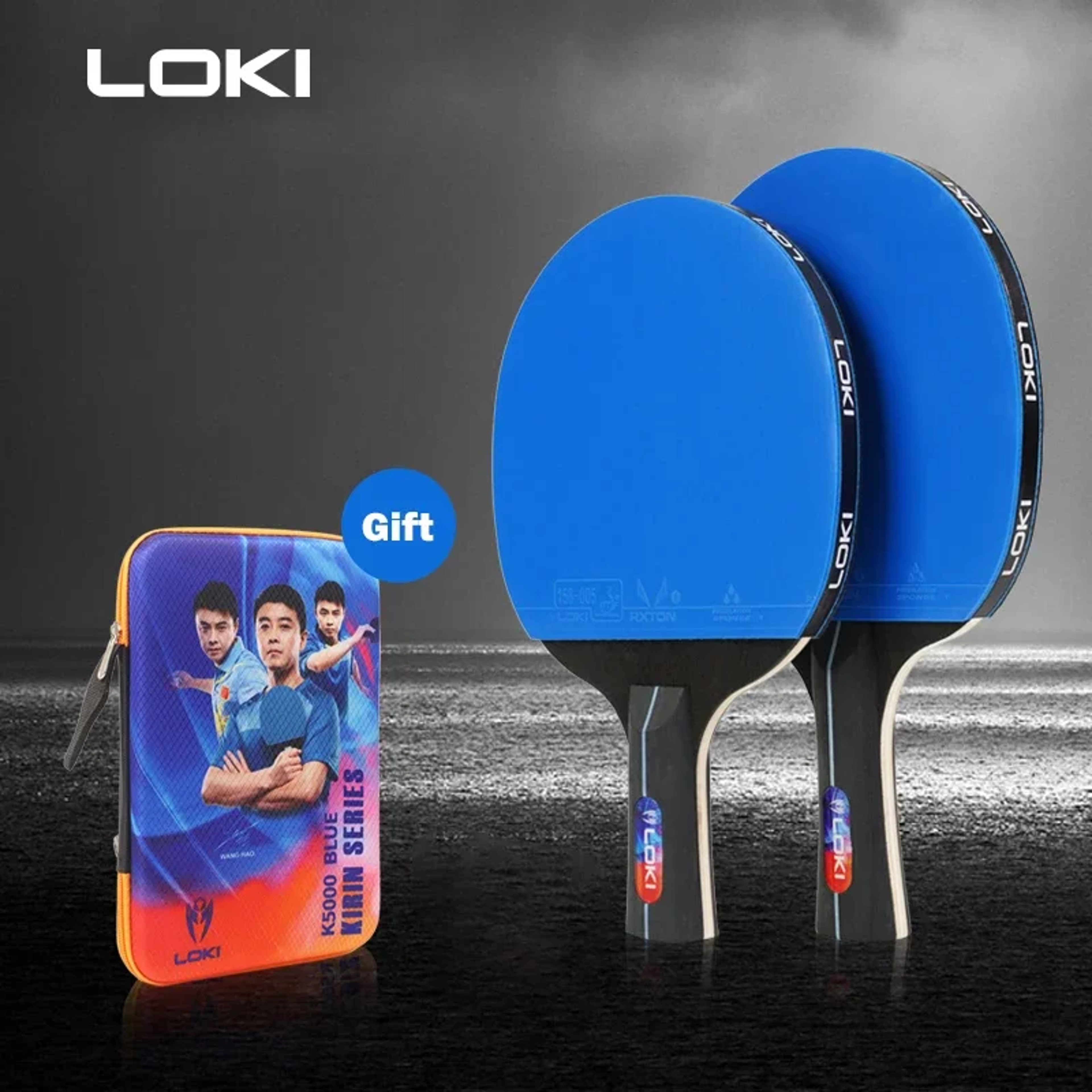 LOKI K5000 Table Tennis Racket Set Home Entertainment Ping Pong Rackets With Premium Blue Rubber 5