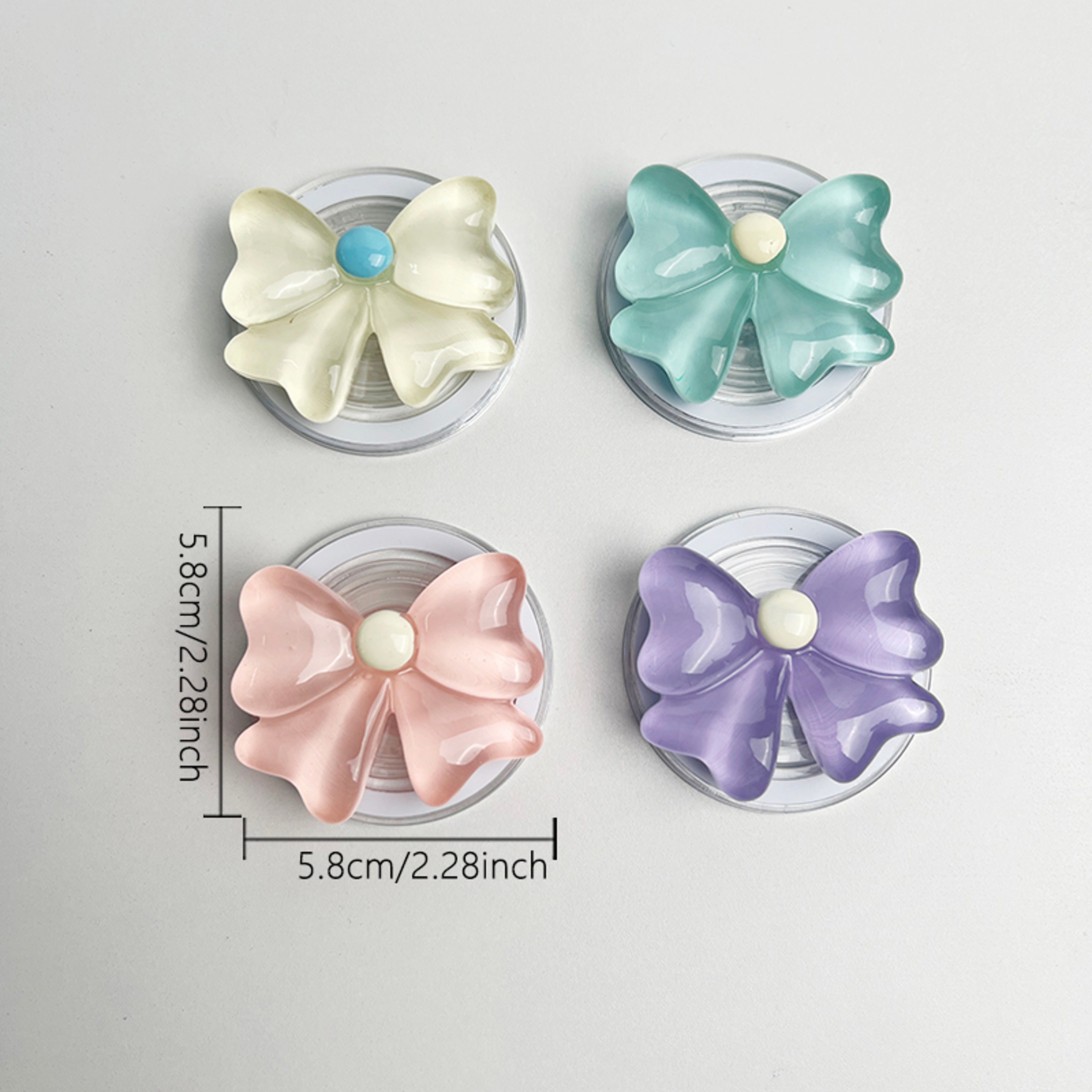 Cute Bow Magnetic Folding Phone Holder Socket Grip for MagSafe iPhone Mac Samsung Safe Ring Finger Expanding Stand – view 4