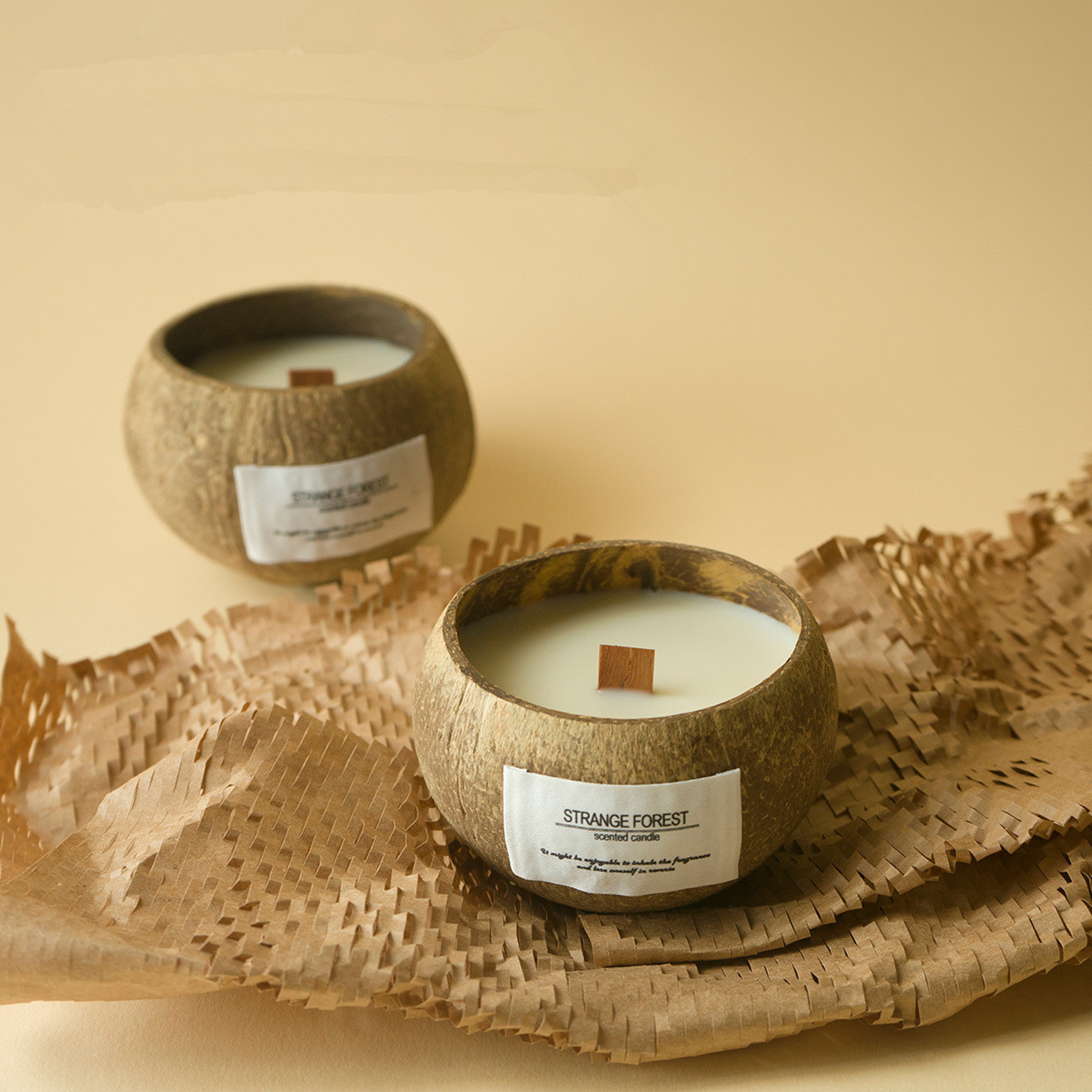 Handmade Coconut Shell Candle, Natural Soy Wax Aromatherapy Candle, Festival Gifts, Home Decoration, Gift – view 1