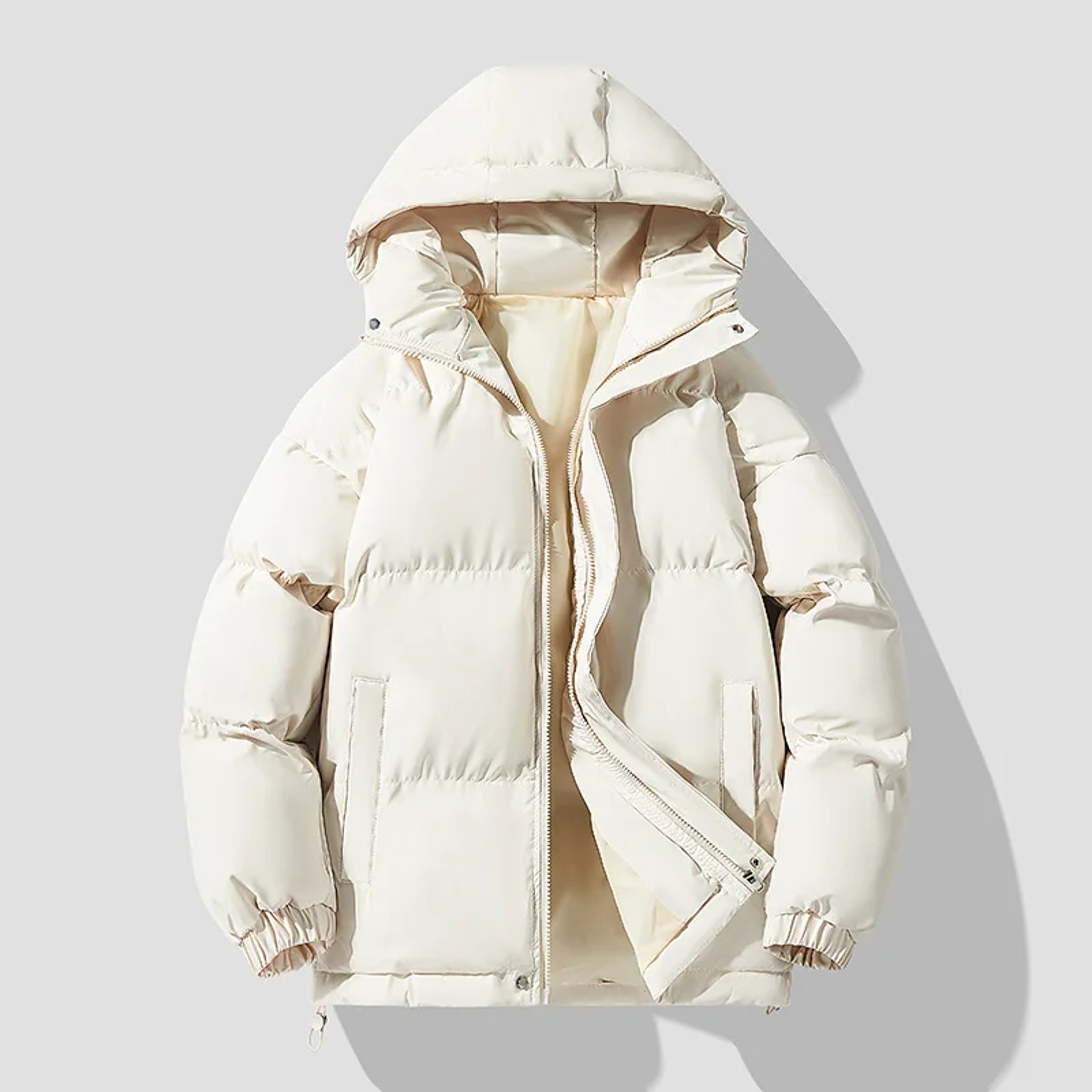 Thickened Down Cotton Padded Jacket, Autumn Winter Coat for Men and Women, Casual Loose Fit Hooded Puffer Jacket – view 3