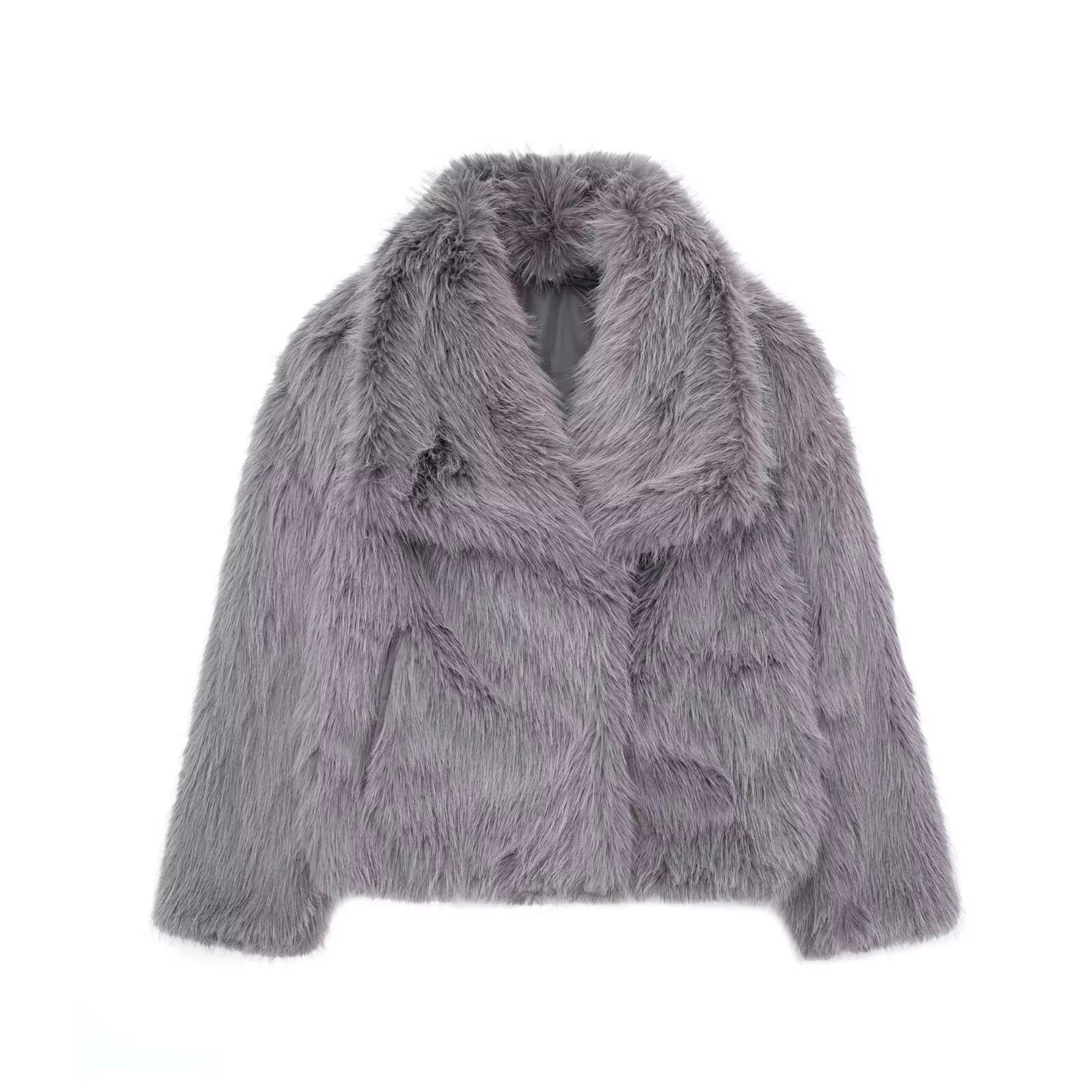 HH Women Elegant Faux Fur Coat Warm Fluffy Loose Long Sleeve Lapel Jacket Autumn Winter Fashion High Street Lady Outerwear – view 12