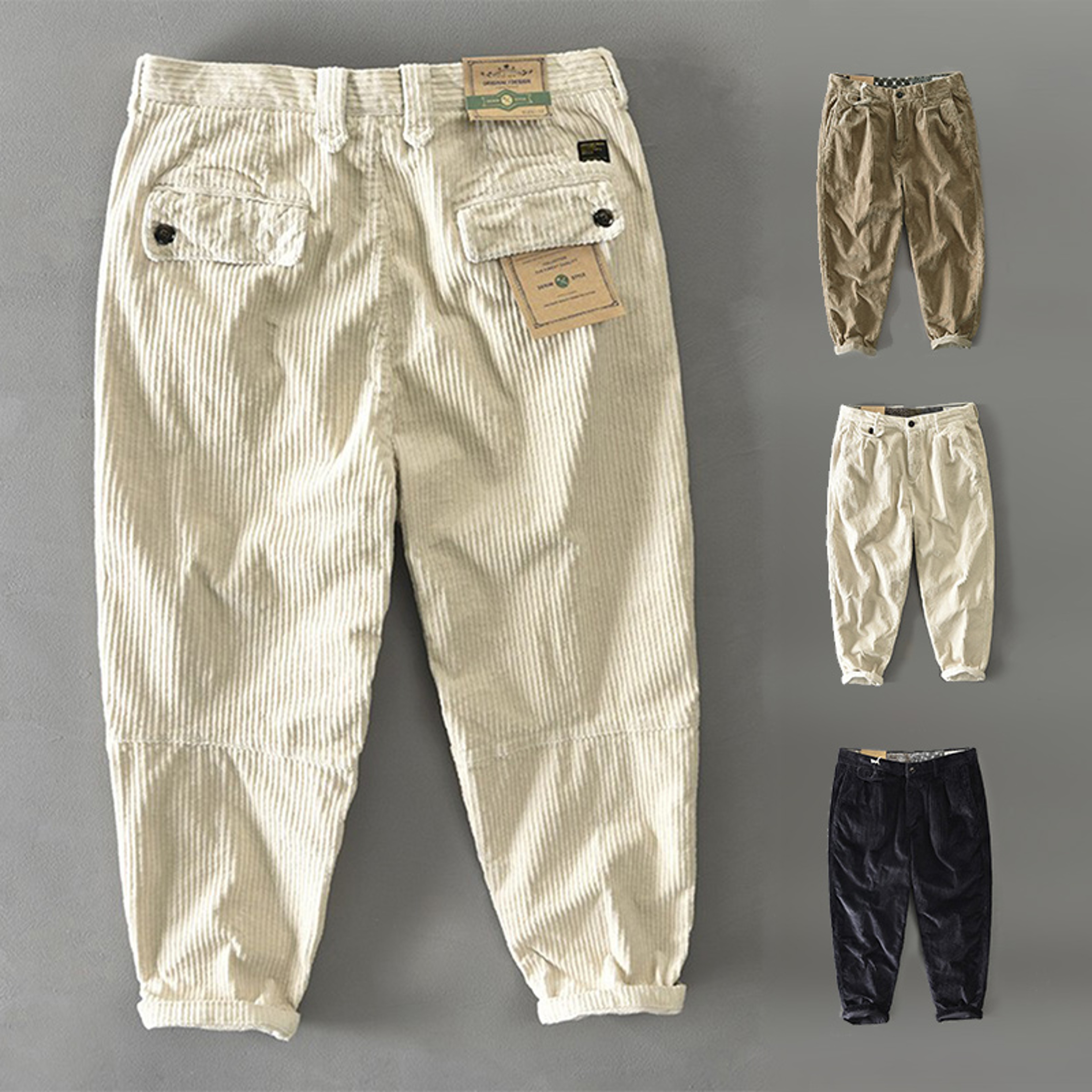 Men's Baggy Corduroy Pants, Thick Heavy Casual Trousers for Autumn Winter – view 1