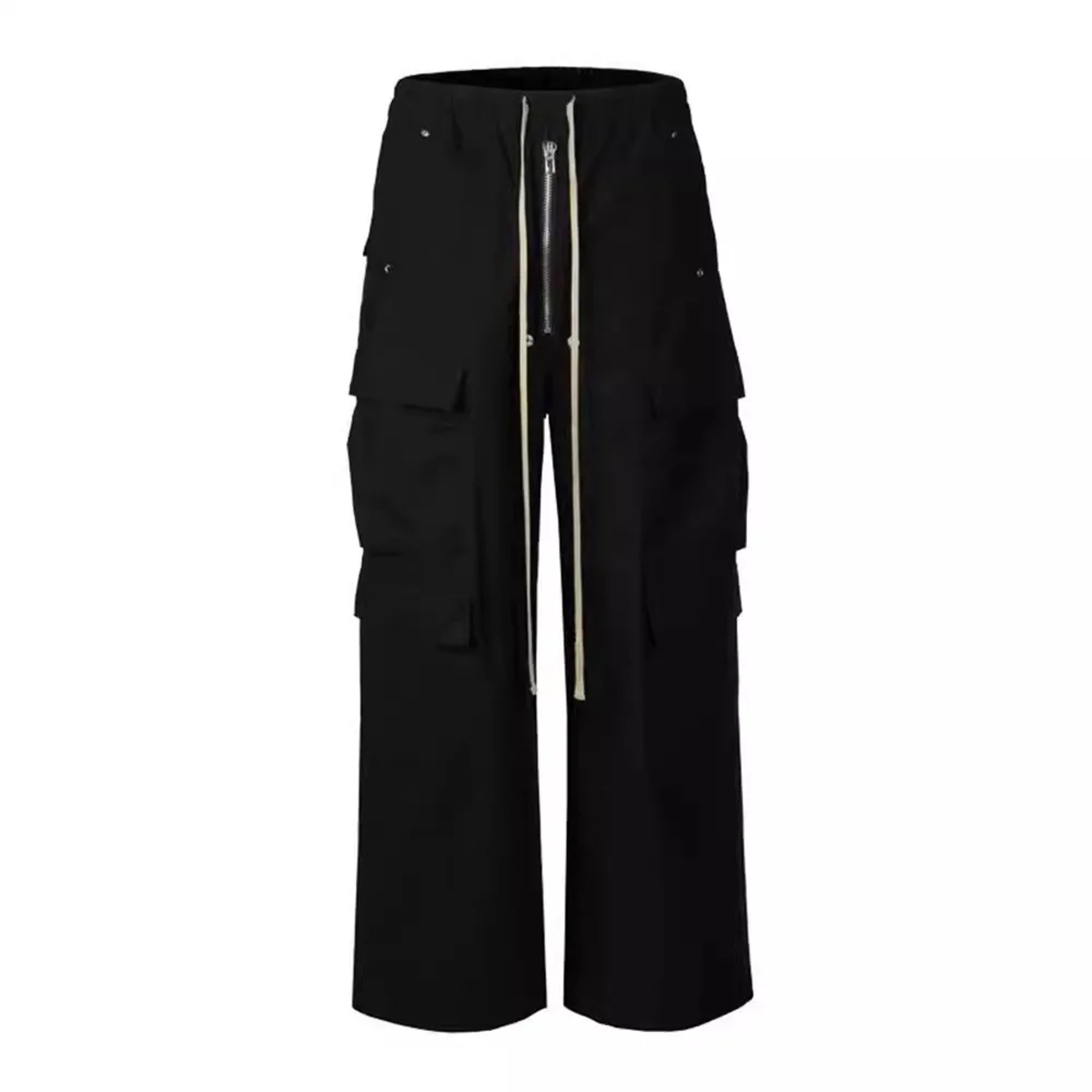 New Style Cargo Pants For Men, Loose Fit Wide Leg, Multi Pocket Black Cargo Pants, Spring Summer Casual – view 5
