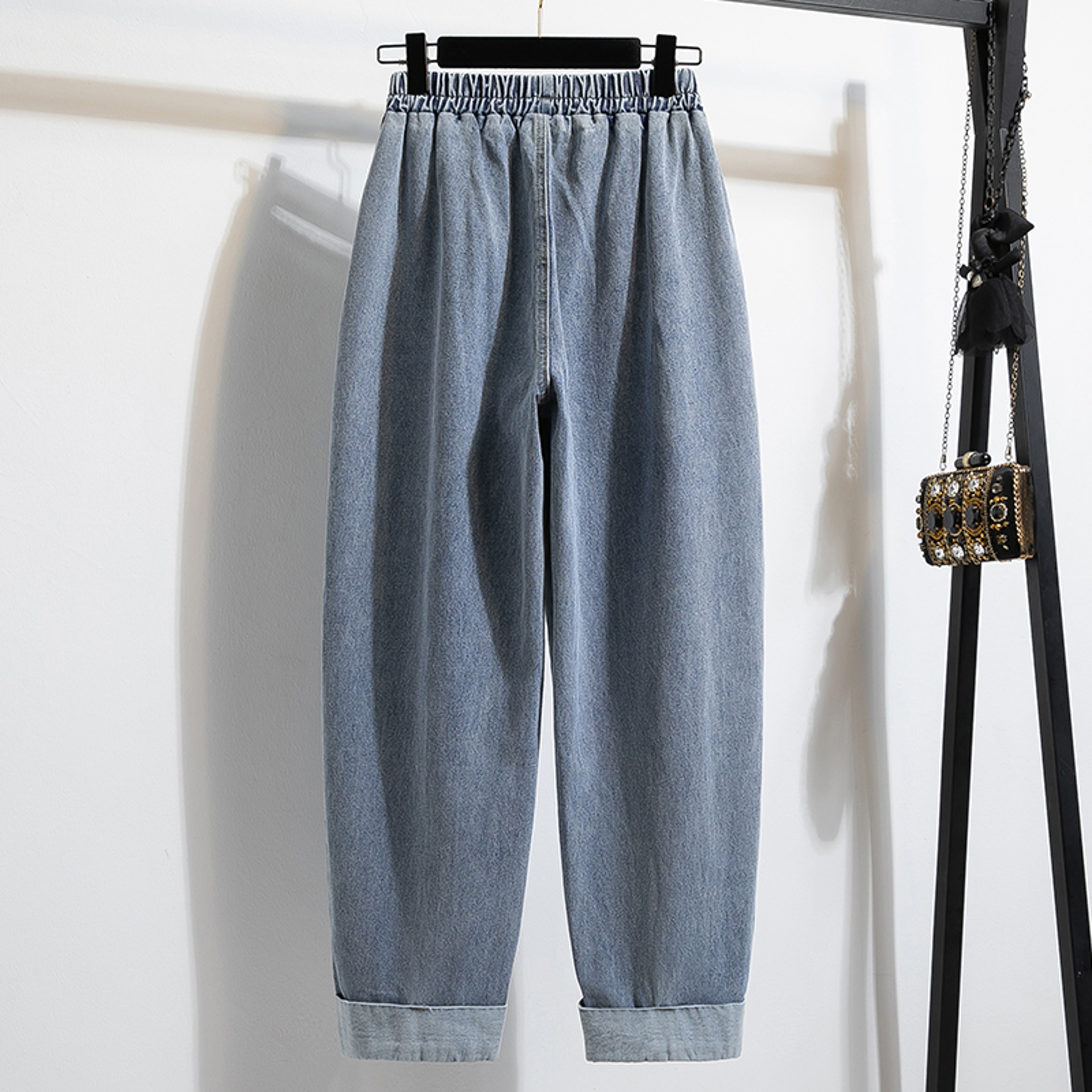 Fashion Jeans For Women, Autumn New Arrival, High Elastic Waist Harem Denim Pants, Blue Jeans Woman – view 4