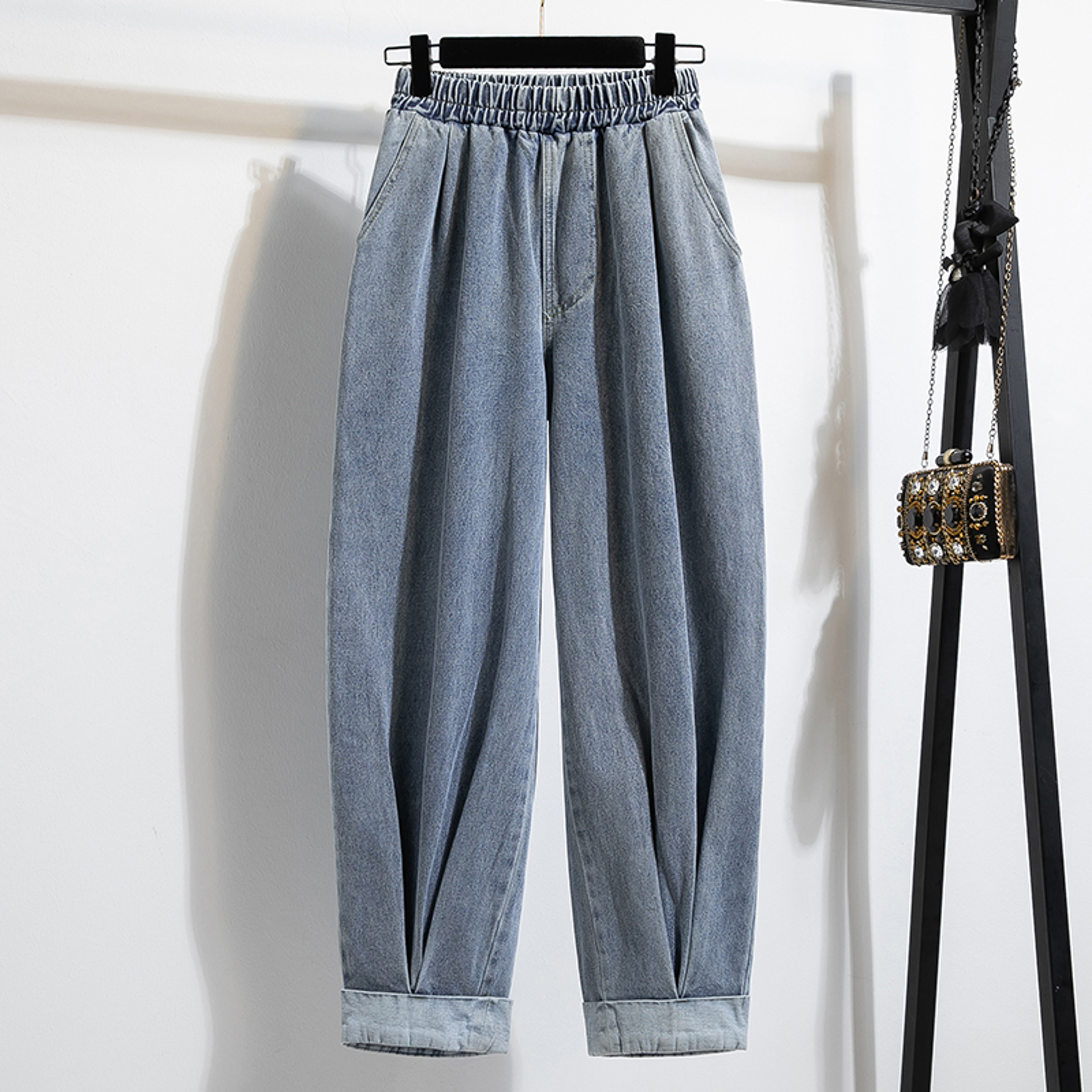 Fashion Jeans For Women, Autumn New Arrival, High Elastic Waist Harem Denim Pants, Blue Jeans Woman – view 7