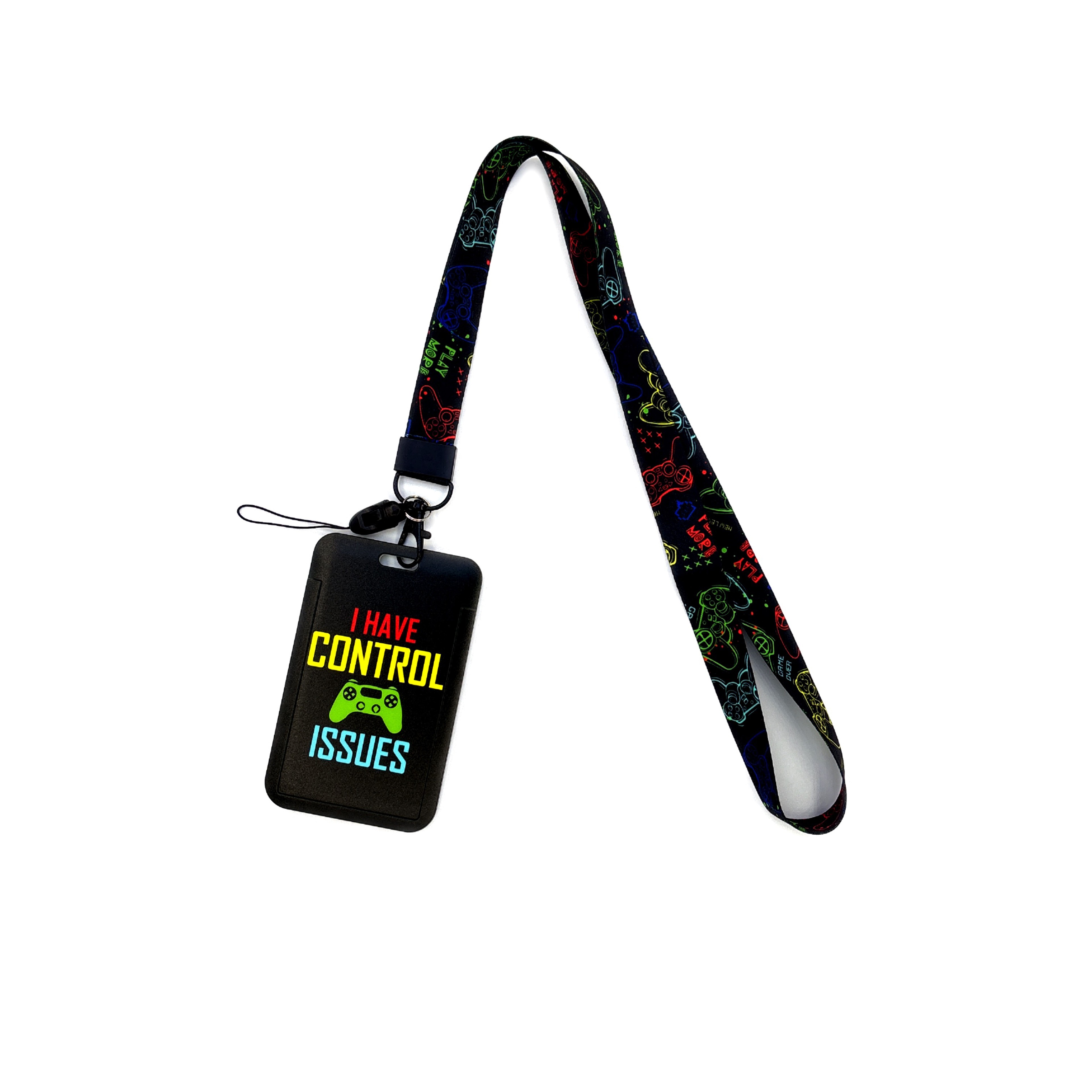 Gamer Lanyard, Card Holder Neck Strap, ID Badge Holder, Retractable Keychain, Phone Straps, Cool Accessories and Gifts – view 3