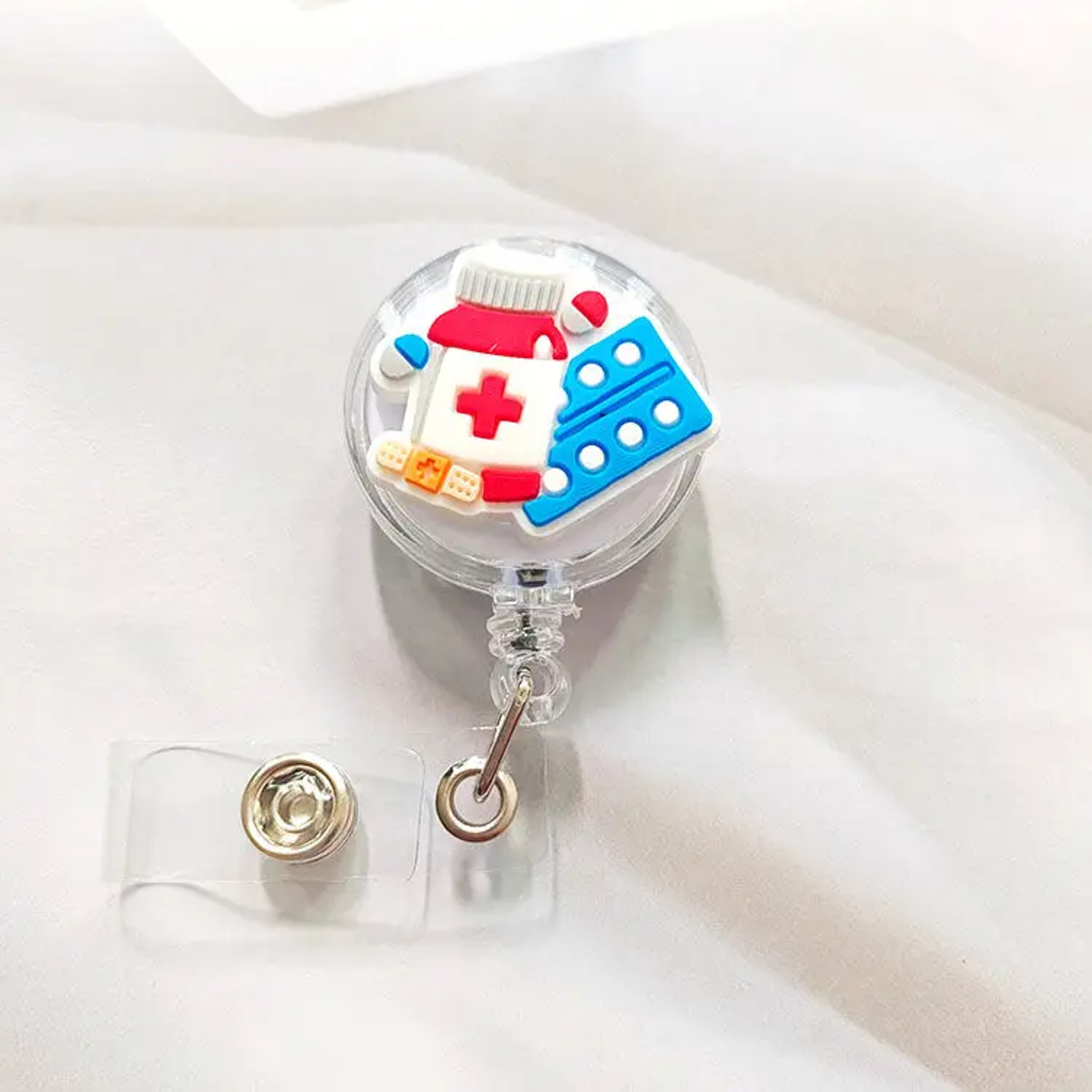 Creative Cartoon Nurse ID Badge Clip Retractable Reel Easy Pull Clip Set For Medical Professionals  14
