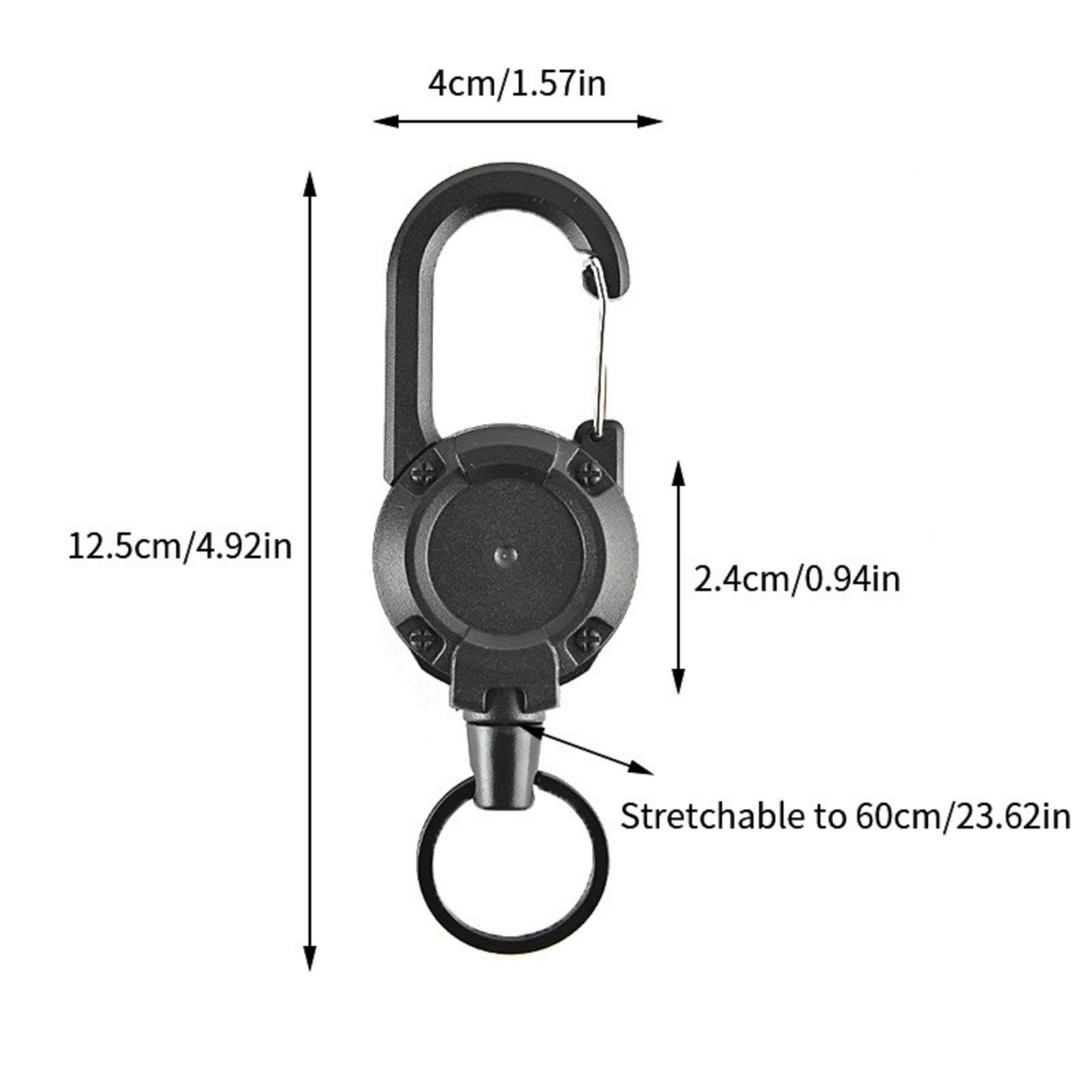 Heavy Duty Retractable Key Chain, with Steel Wire Rope, Carabiner Buckle, and Key Holder, for Outdoor and Multiple Tool – view 4