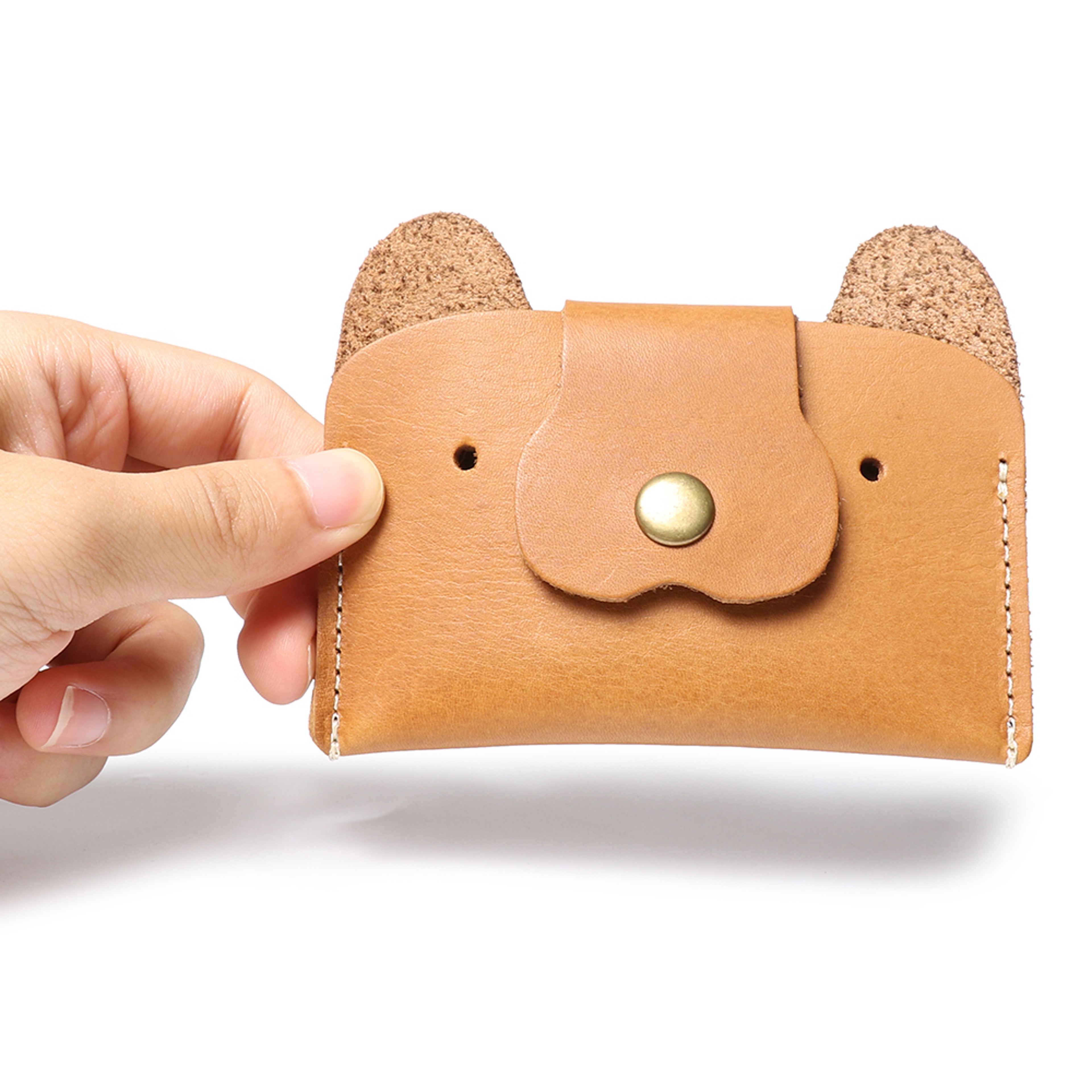 Creative Leather Card Holder, Cute Cartoon Puppy Design, Top Layer Cowhide ID and Cash Bag – view 10