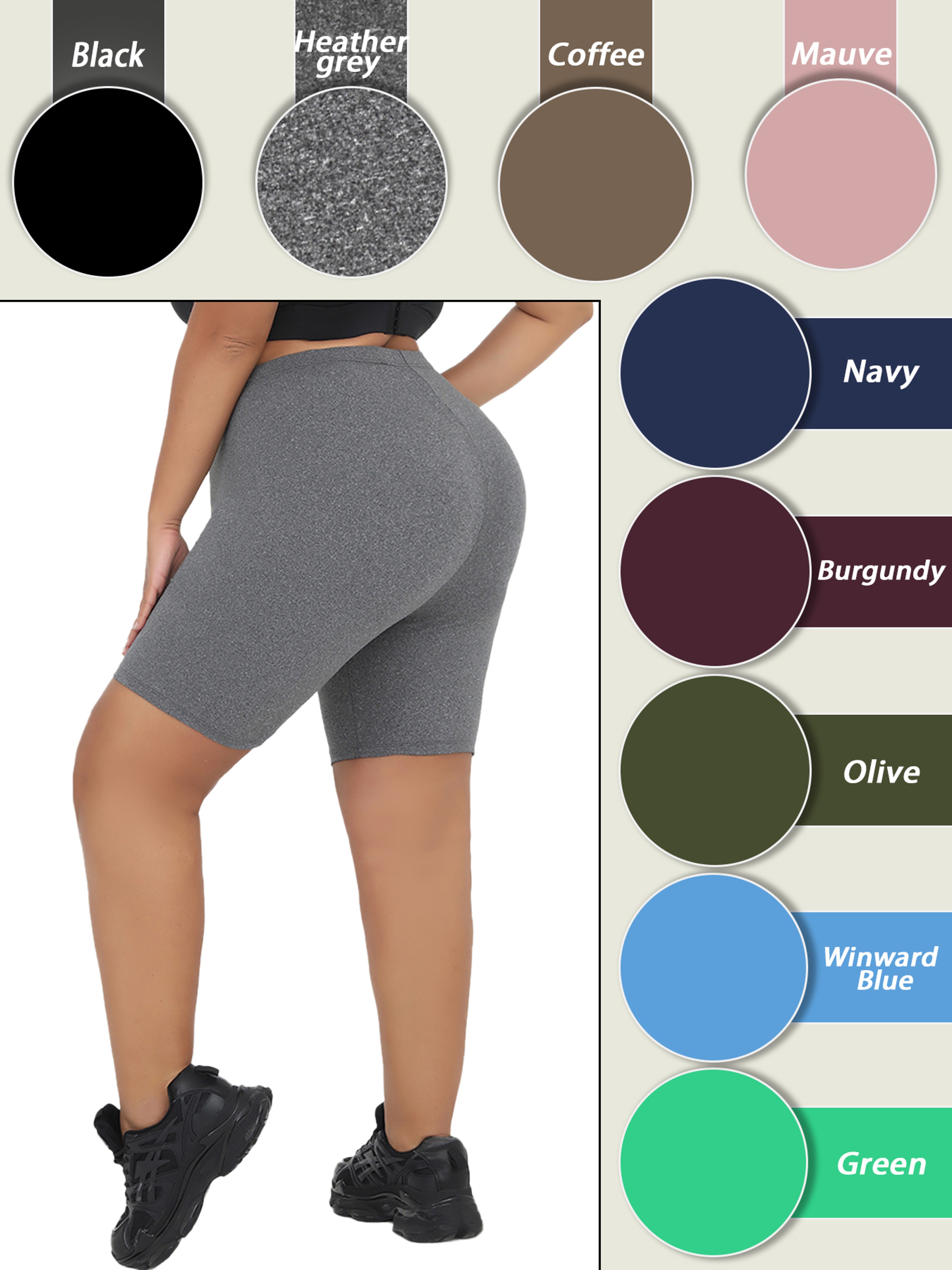 Super Soft Plus Size Biker Shorts For Women, No See Through, Workout, Running, Yoga, Athletic Shorts – view 2