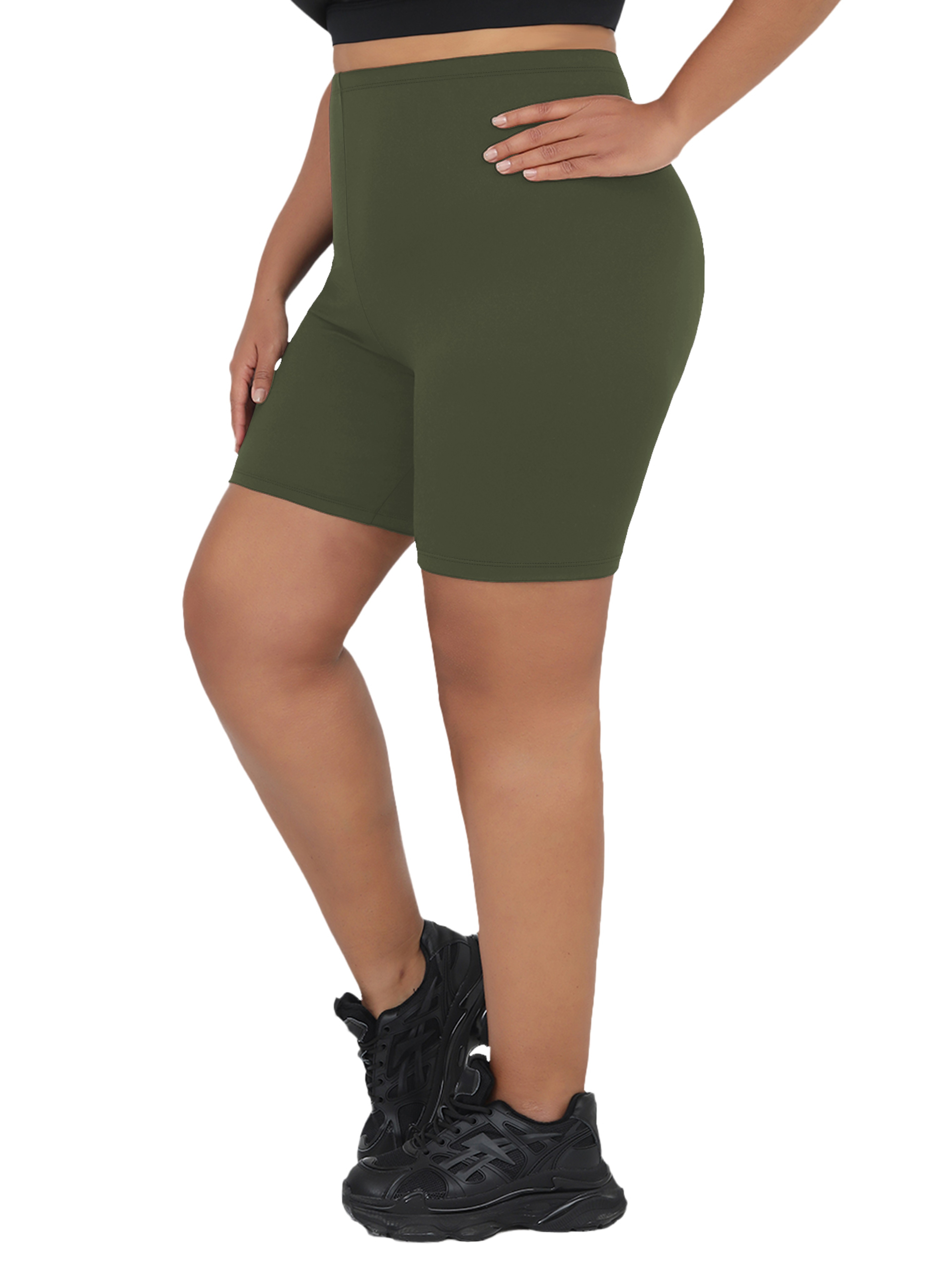 Super Soft Plus Size Biker Shorts For Women, No See Through, Workout, Running, Yoga, Athletic Shorts – view 8