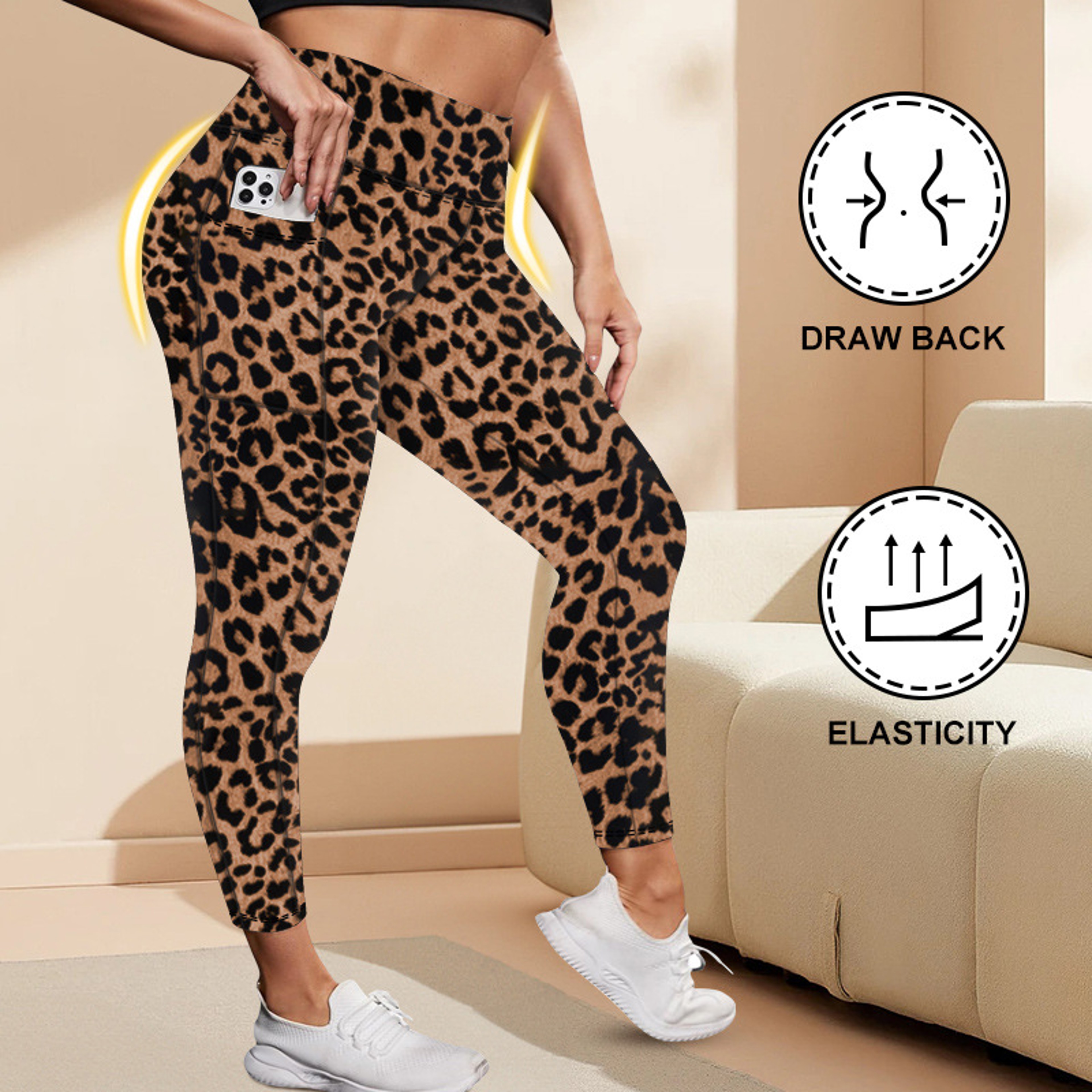 Women's High Waisted Yoga Leggings with Pockets, Plus Size, Butt Lifting Workout Leggings, Elastic Activewear for Gym – view 13