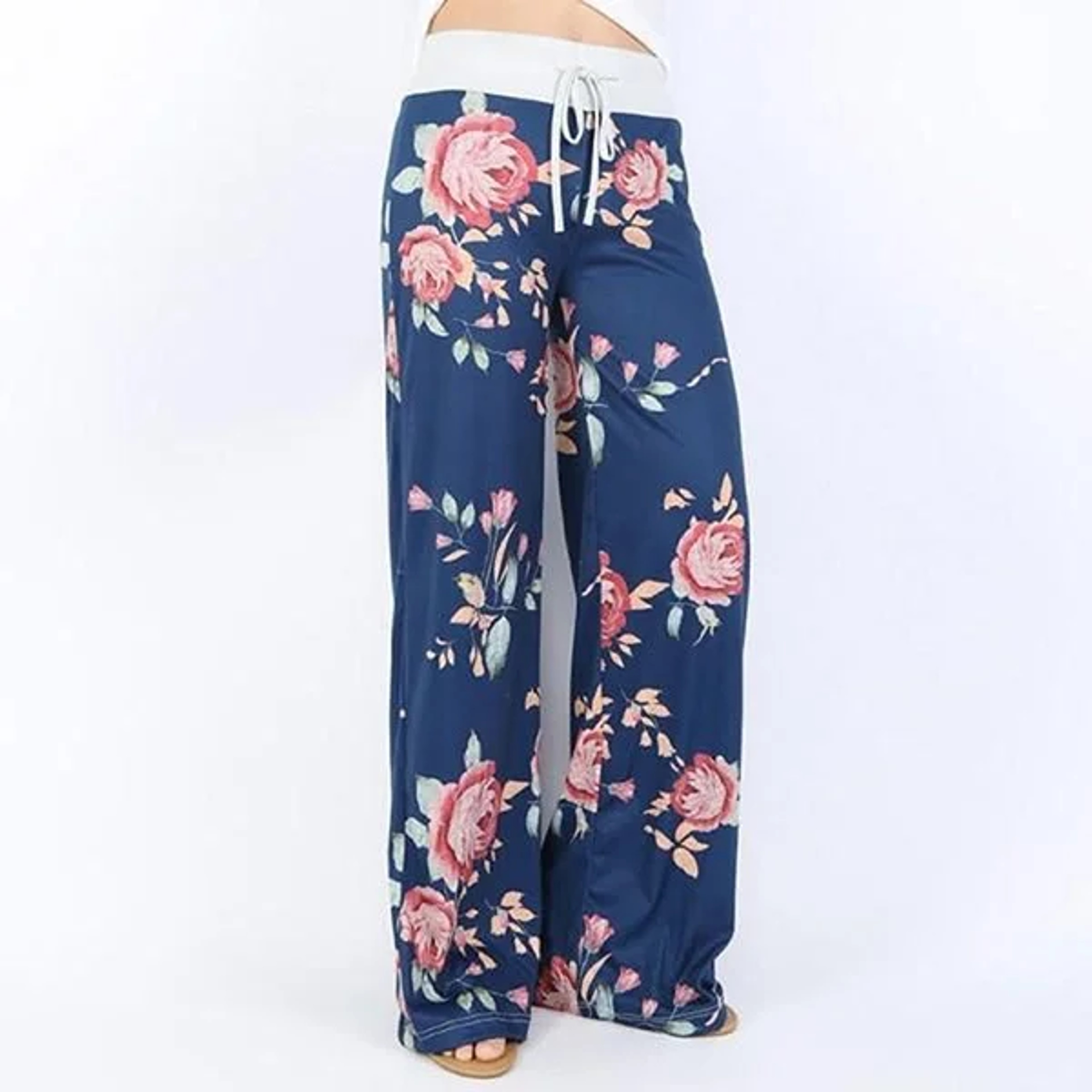 Women's Loose Fit Lounge Pants, Stretch Yoga Pants, Casual Wide Leg Printing Pajama Pants with Drawstring – view 7