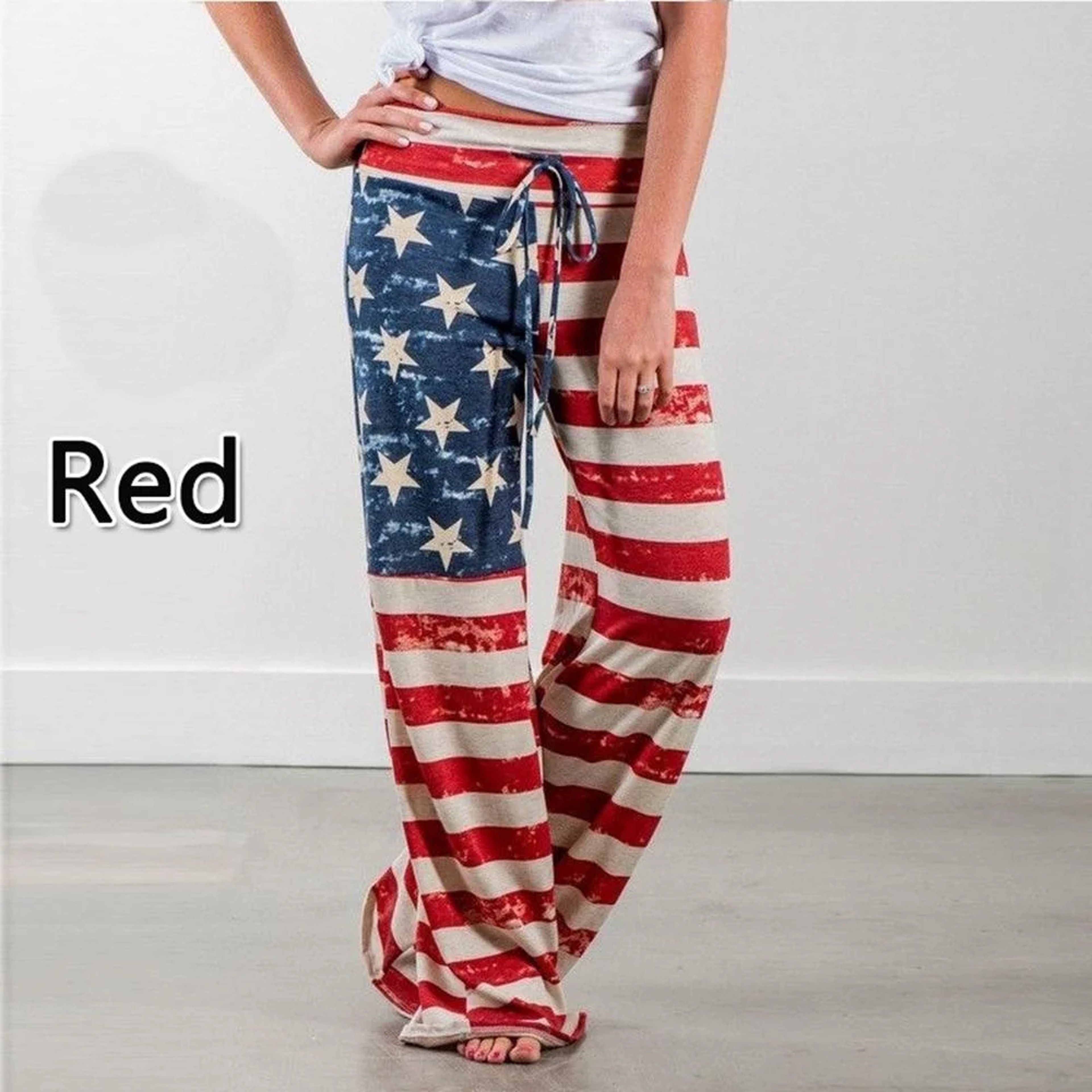 Women's Loose Fit Lounge Pants, Stretch Yoga Pants, Casual Wide Leg Printing Pajama Pants with Drawstring – view 10
