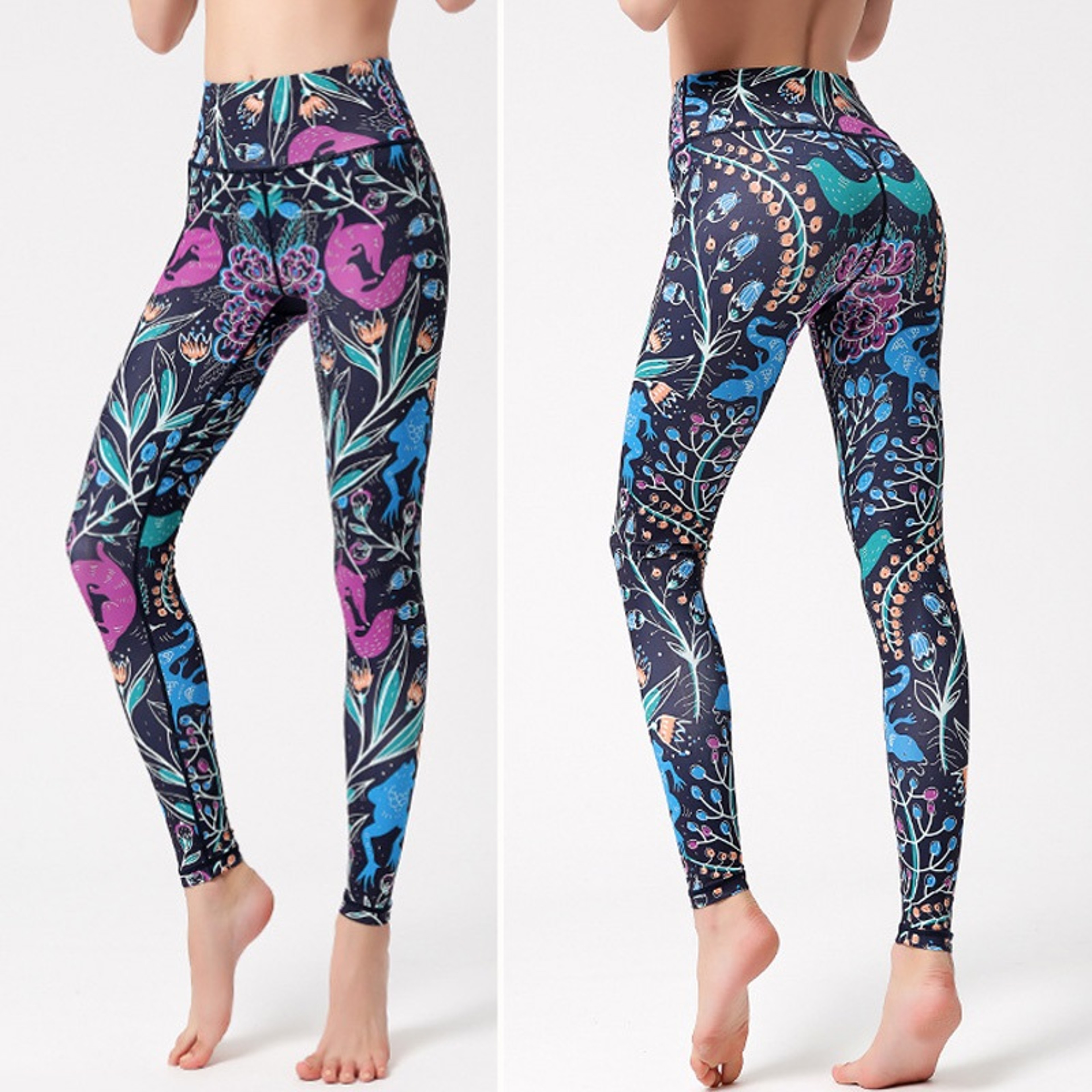 Cloud Hide Women's High Waist Leggings, Plus Size Yoga Pants, Fitness Gym Running Tights, Sexy Print Workout Trouser – view 5