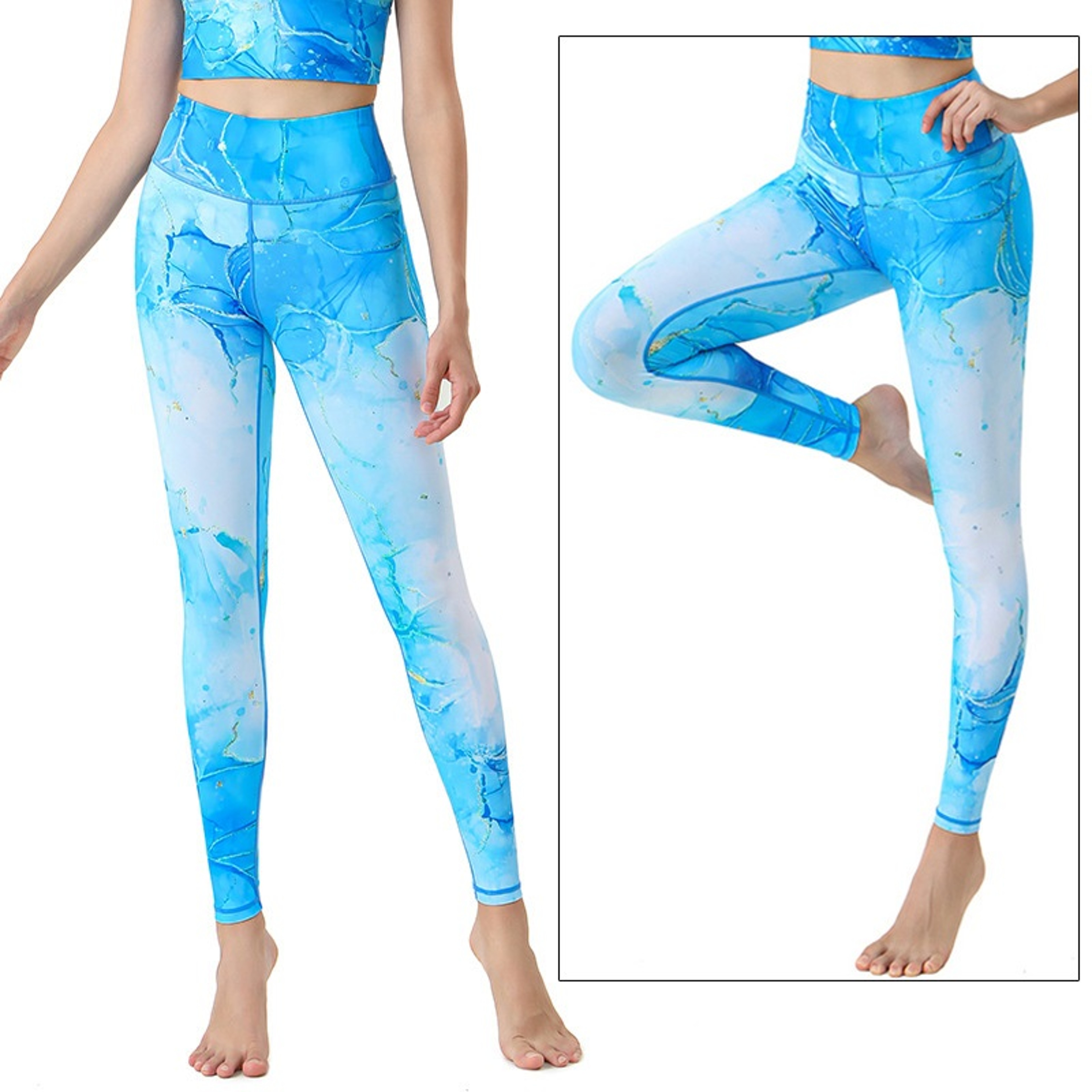 Cloud Hide Women's High Waist Leggings, Plus Size Yoga Pants, Fitness Gym Running Tights, Sexy Print Workout Trouser – view 10
