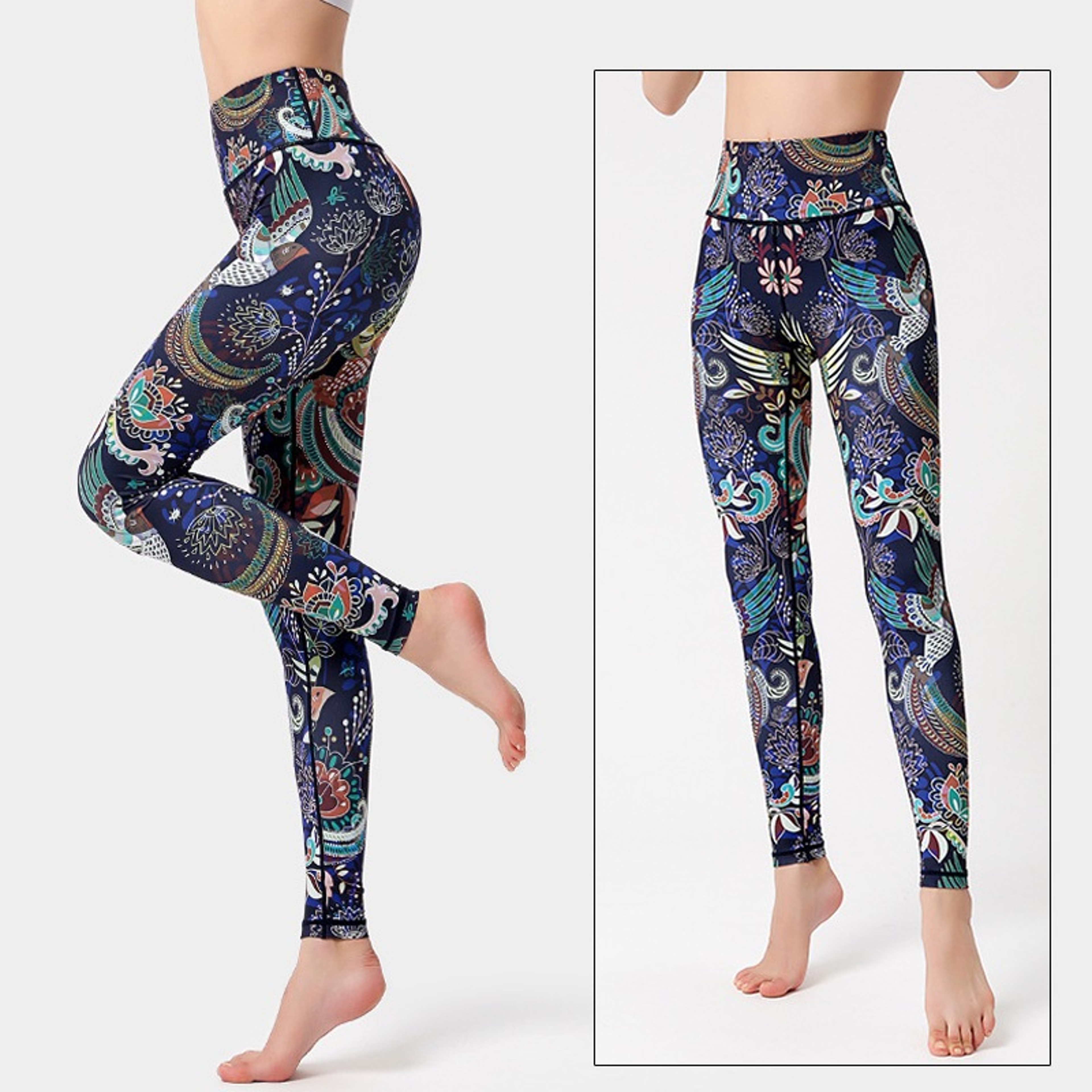 Cloud Hide Women's High Waist Leggings, Plus Size Yoga Pants, Fitness Gym Running Tights, Sexy Print Workout Trouser – view 19