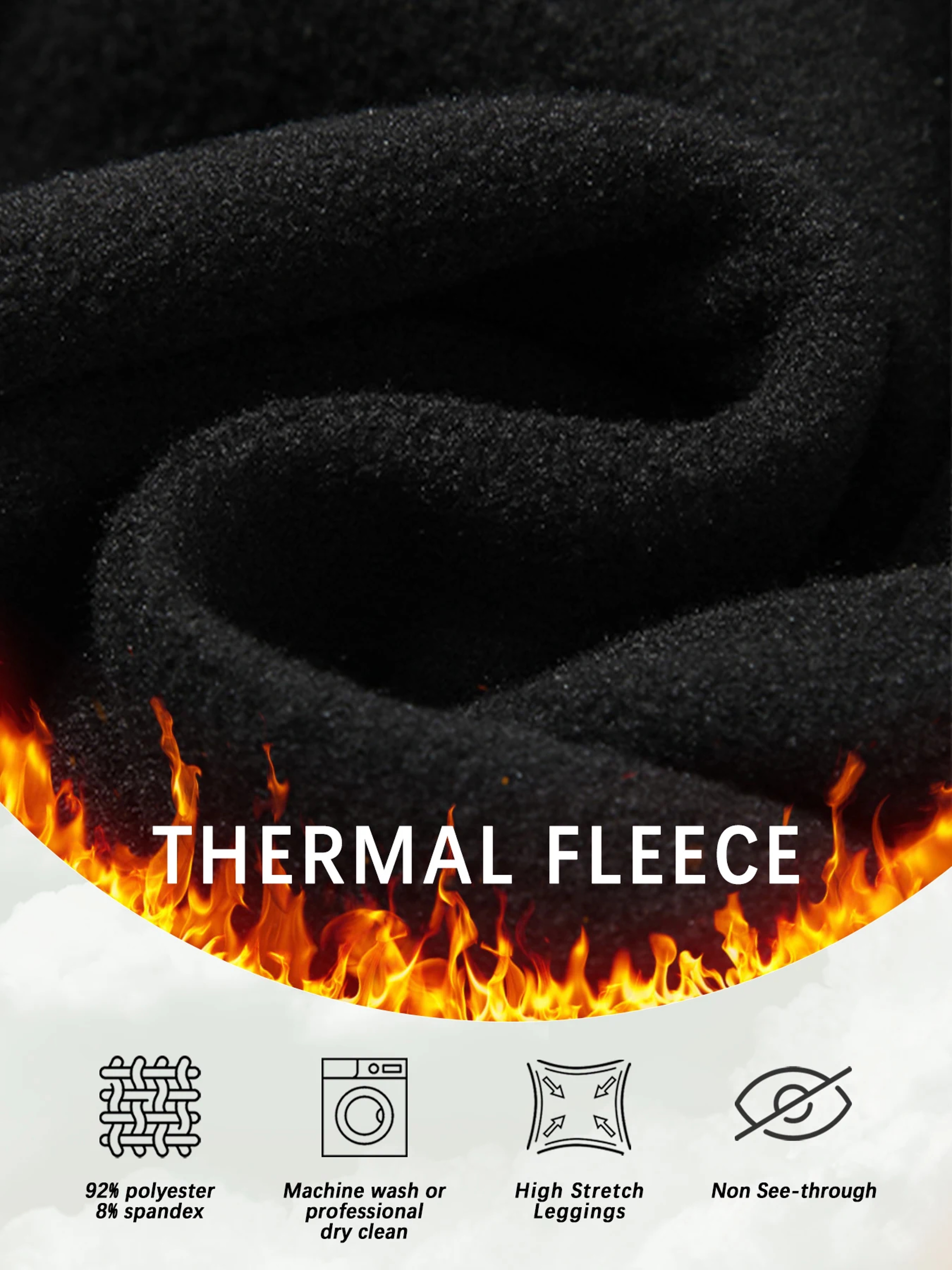 Super Soft Fleece Lined Leggings, Plus Size Thermal Winter Pants, for Cold Weather Running, Yoga, and Workout – view 5