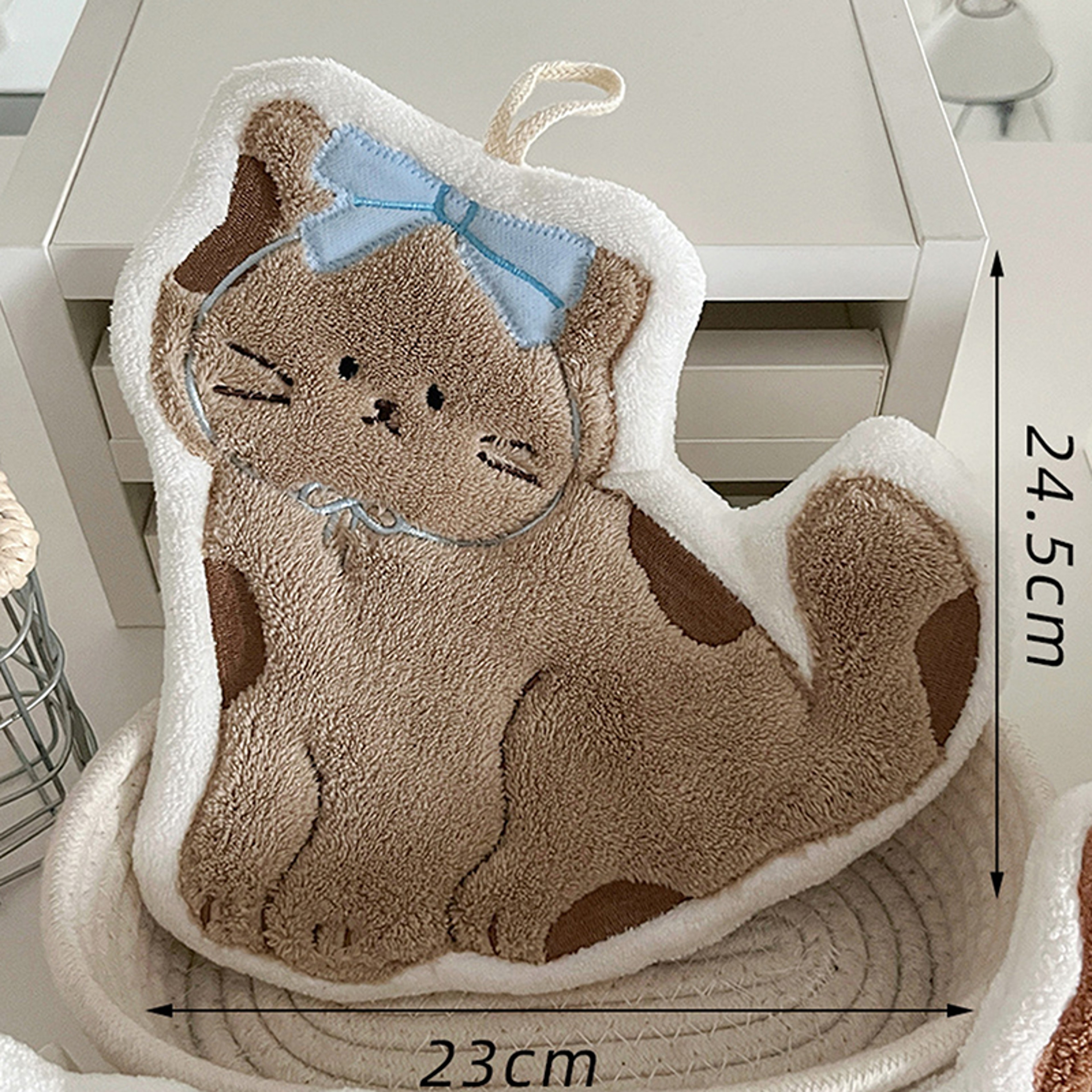 Creative Design Cartoon Hand Towel, Quick Drying and Multi Functional, Double Layer Thick Towel with Simple Pattern – view 6