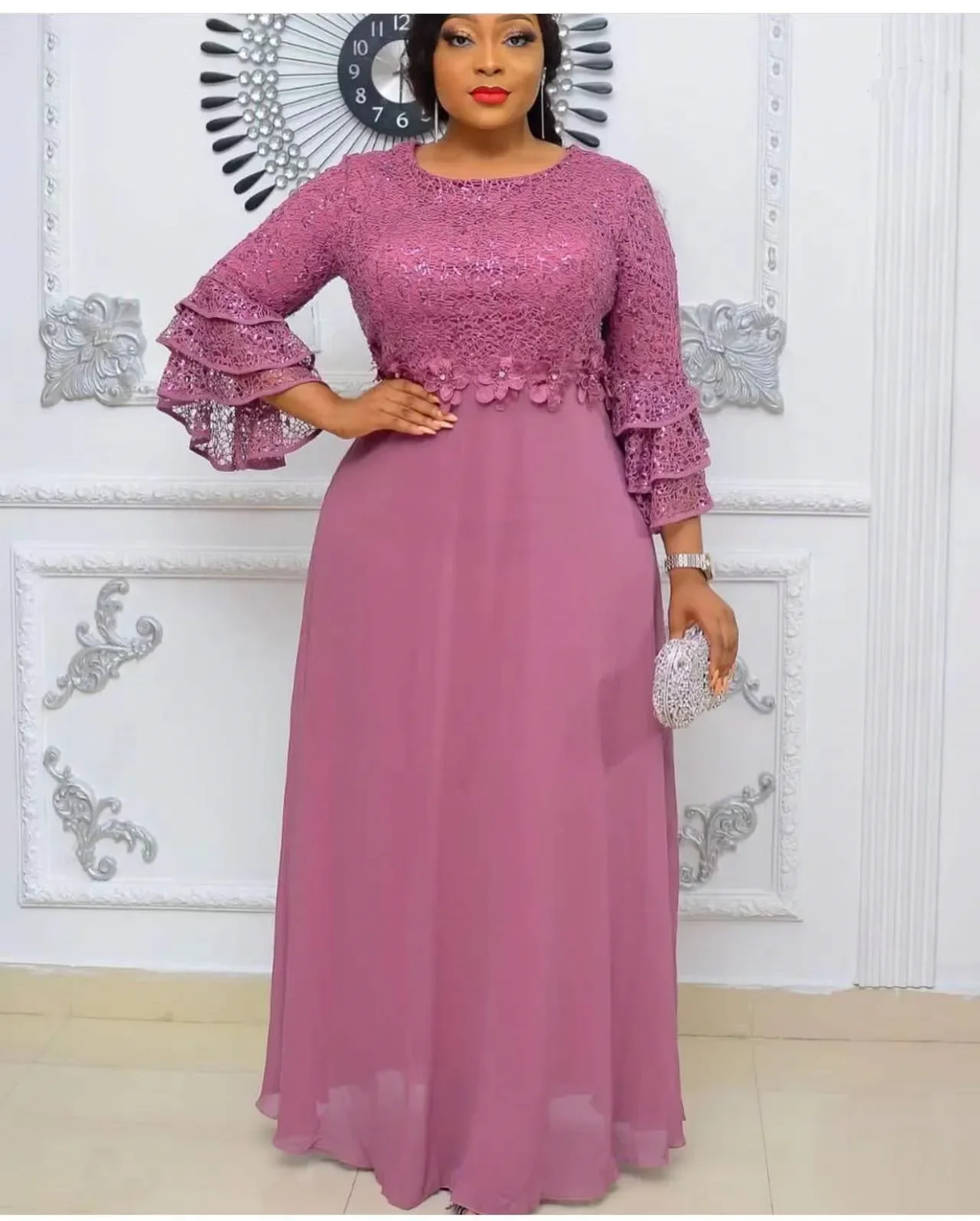 Elegant Ankara Party Dresses for Women, 2024 New Fashion Dashiki Maxi Dress, Muslim Wedding Gowns – view 1