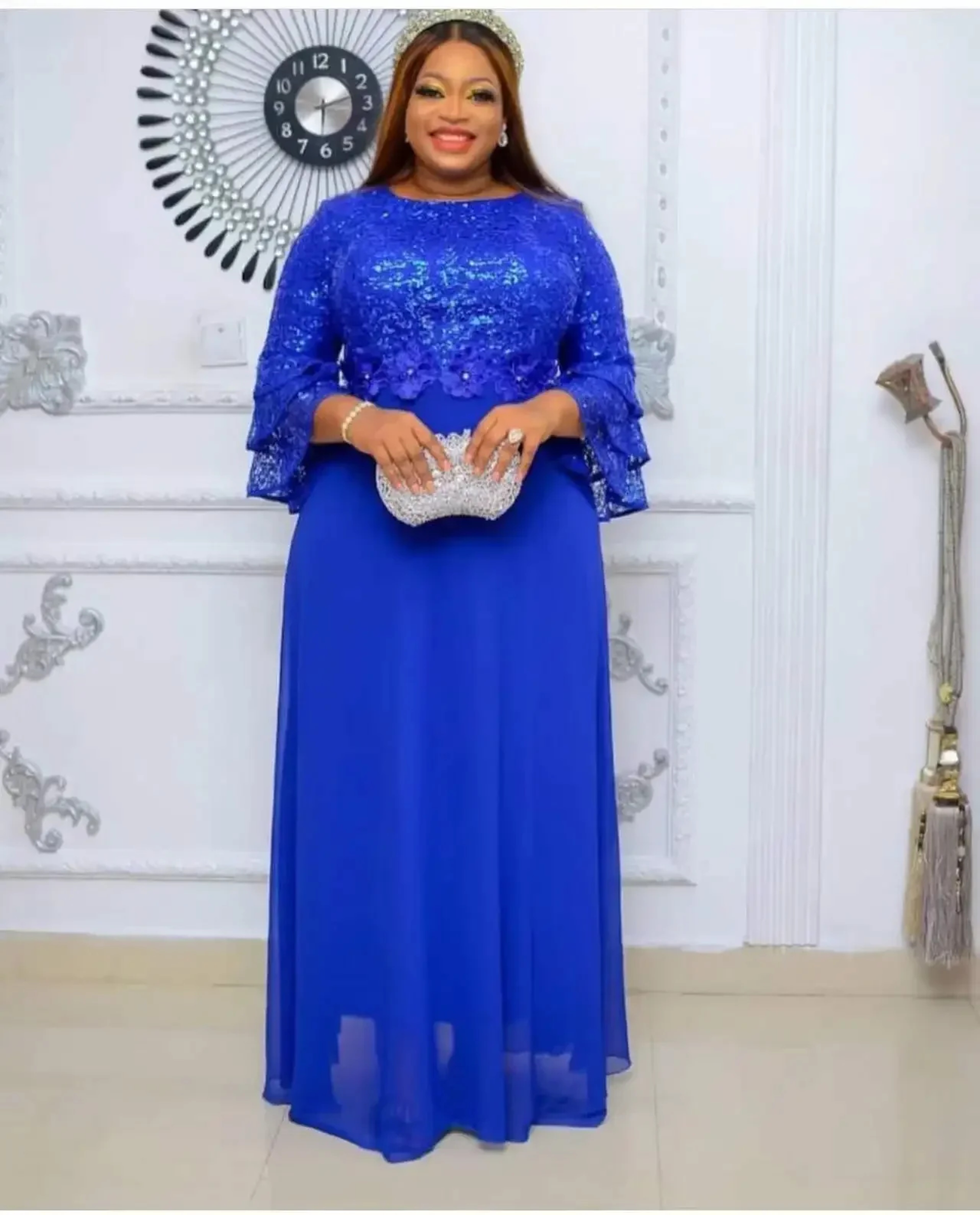 Elegant Ankara Party Dresses for Women, 2024 New Fashion Dashiki Maxi Dress, Muslim Wedding Gowns – view 8