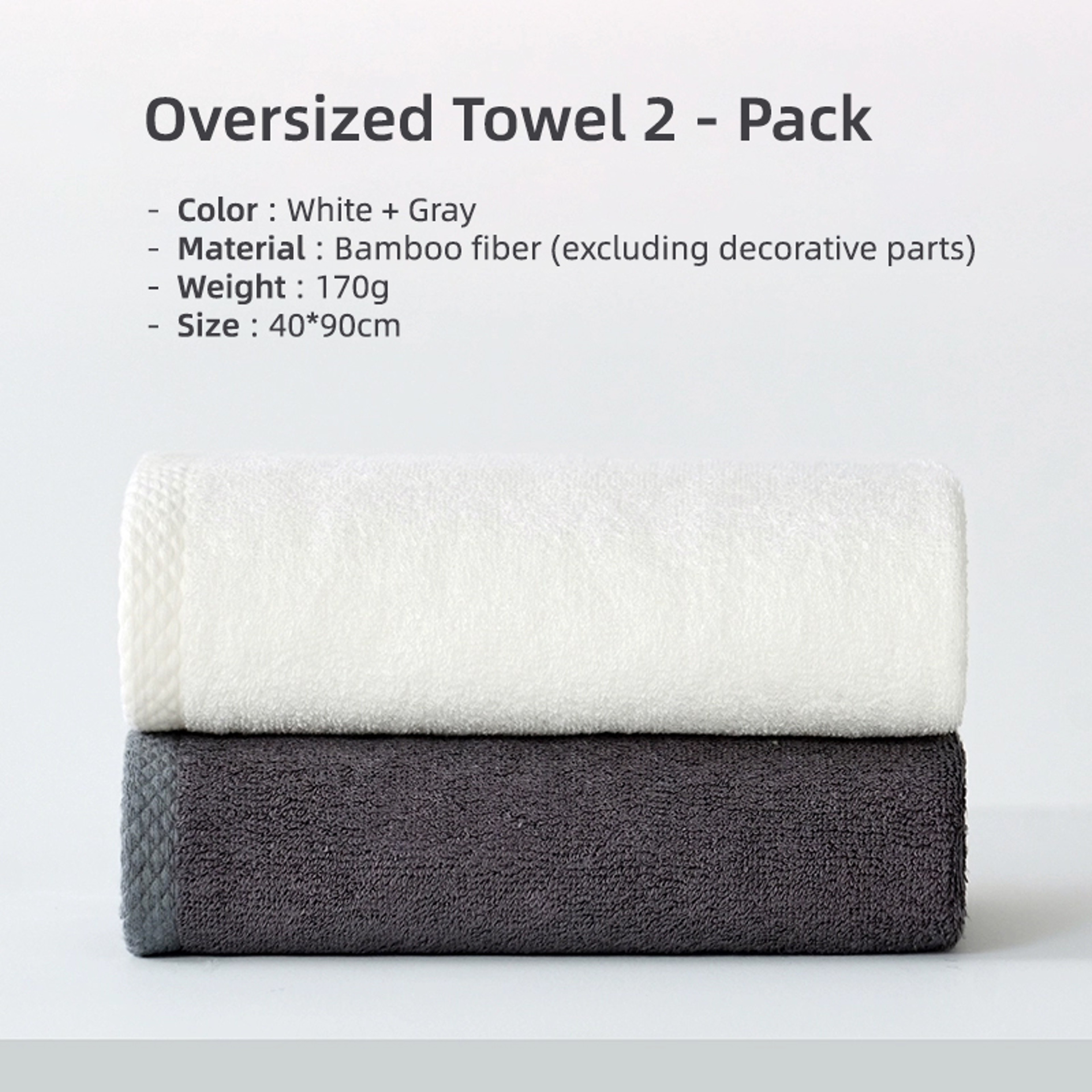 Luxury Bamboo Fiber Towels Set, Bathroom Towels, Thick Absorbent Washcloth and Face Towel for Adults – view 9
