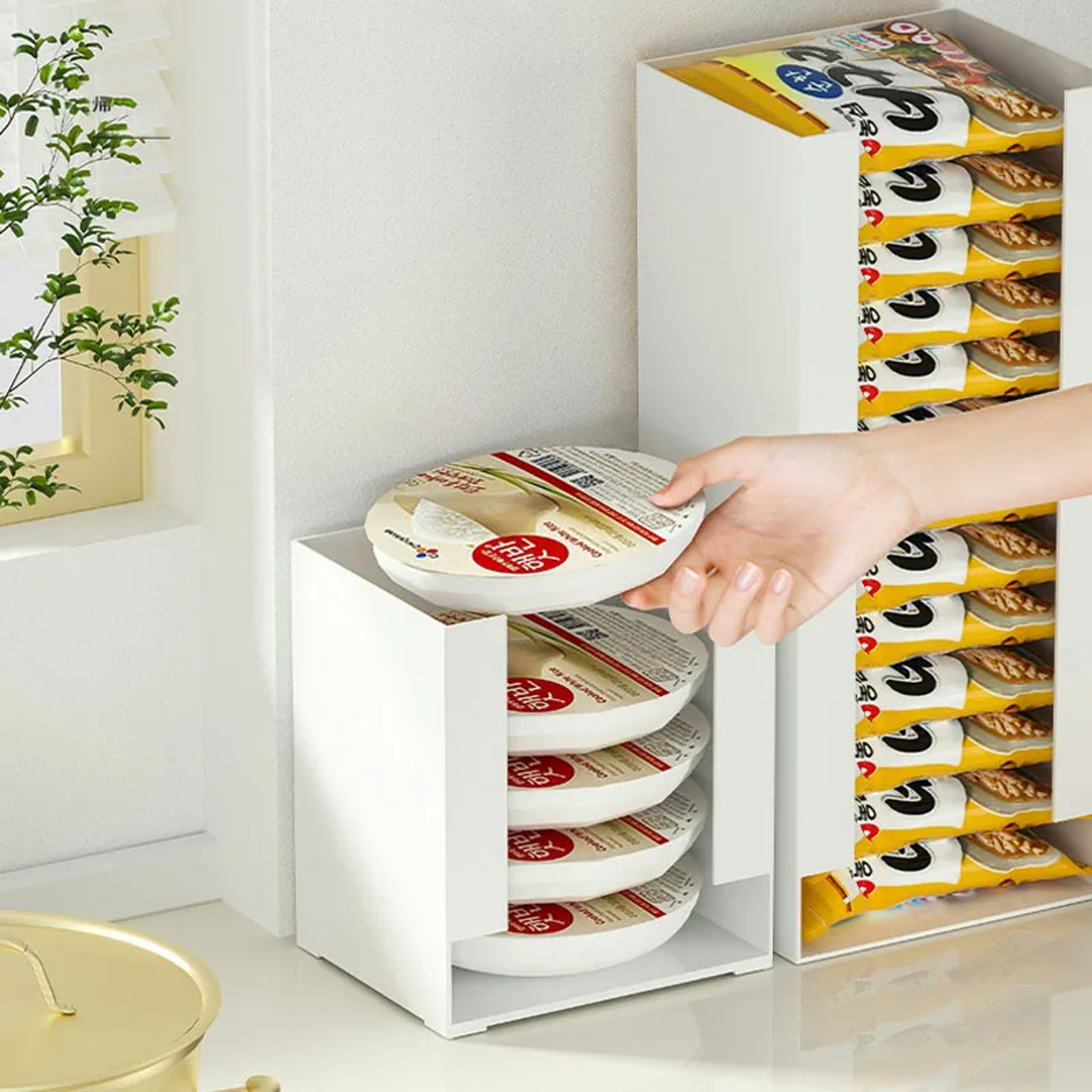 Multi Functional Instant Noodle Storage Box And Space Saving Kitchen Organizer For Ramen Cups 0
