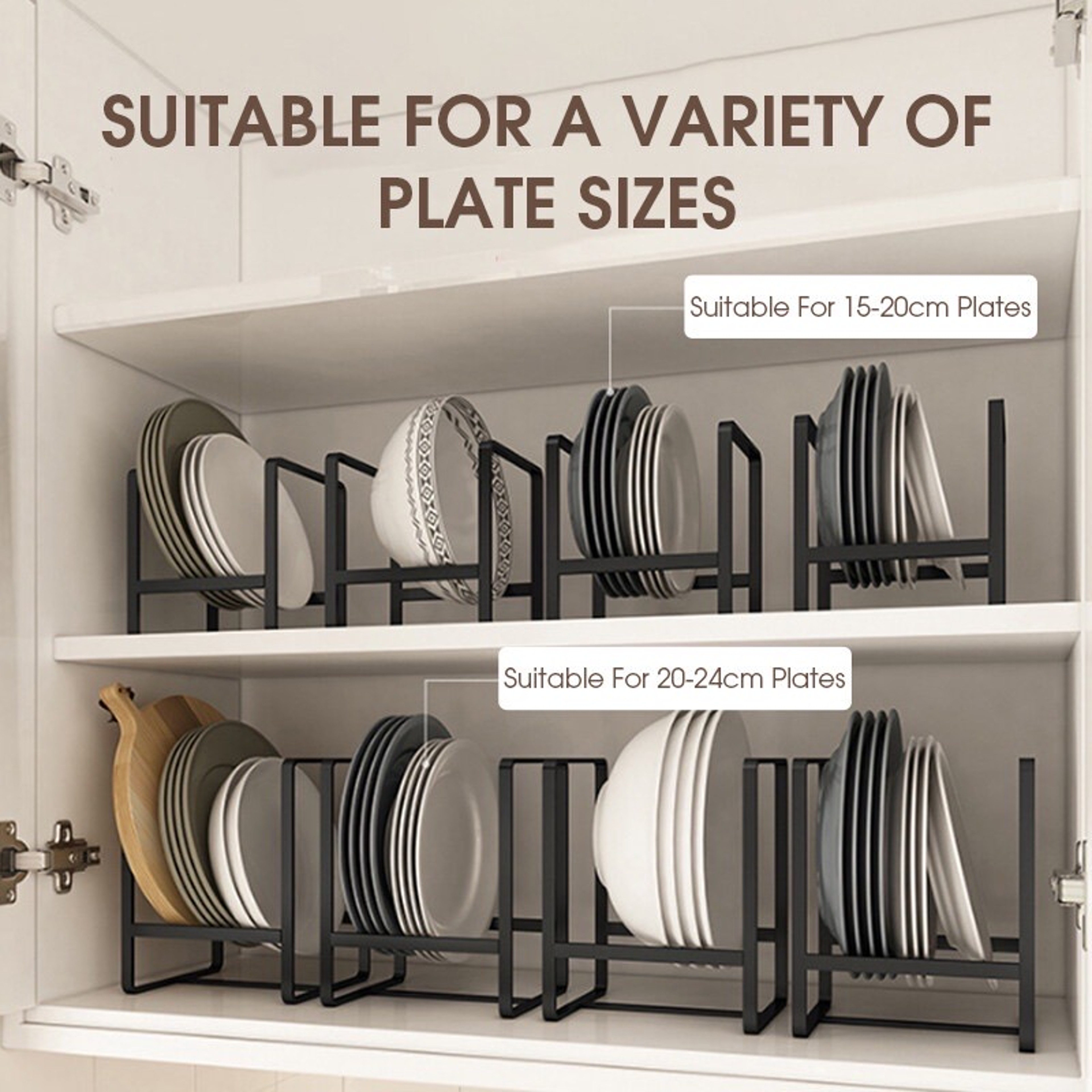 Space Saving Kitchen Cabinet Plate Storage Rack 3