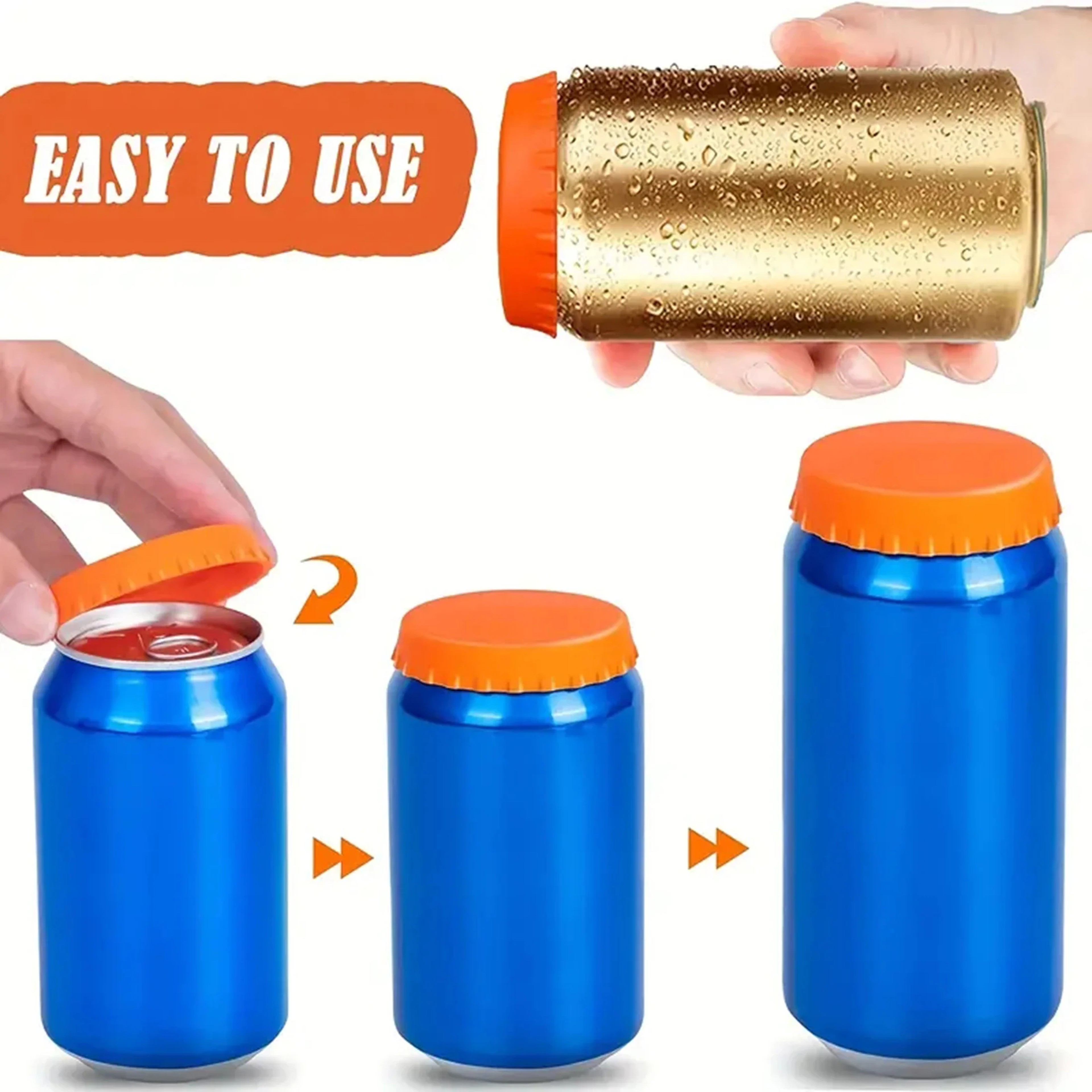 Premium Pack Silicone Can Lids Leakproof Soda  Beer Can Covers Reusable Drink Spill Protector 2