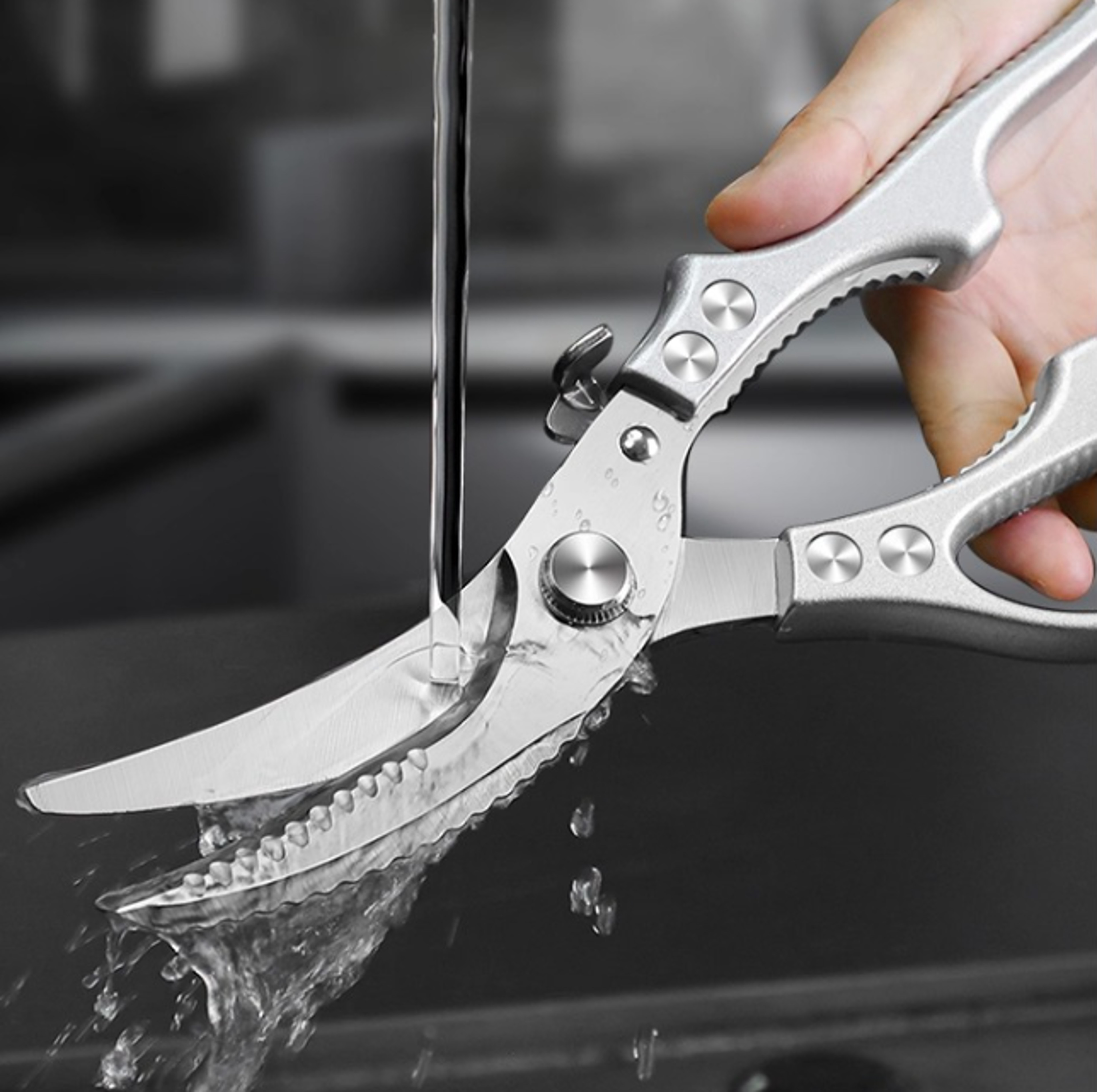 Heavy Duty Stainless Steel Kitchen Shears Premium Chicken Bone  BBQ Scissors 2
