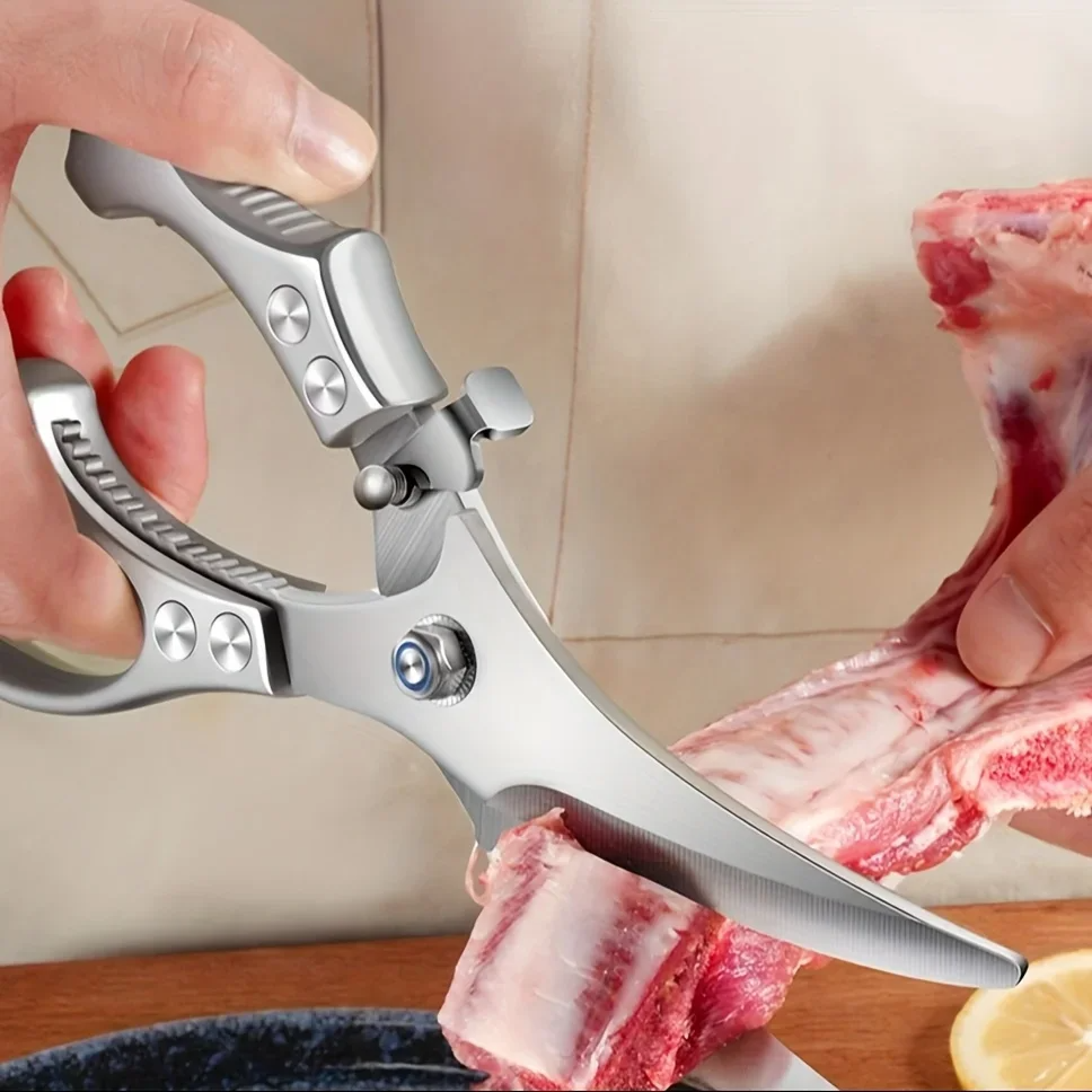 Heavy Duty Stainless Steel Kitchen Shears Premium Chicken Bone  BBQ Scissors 3