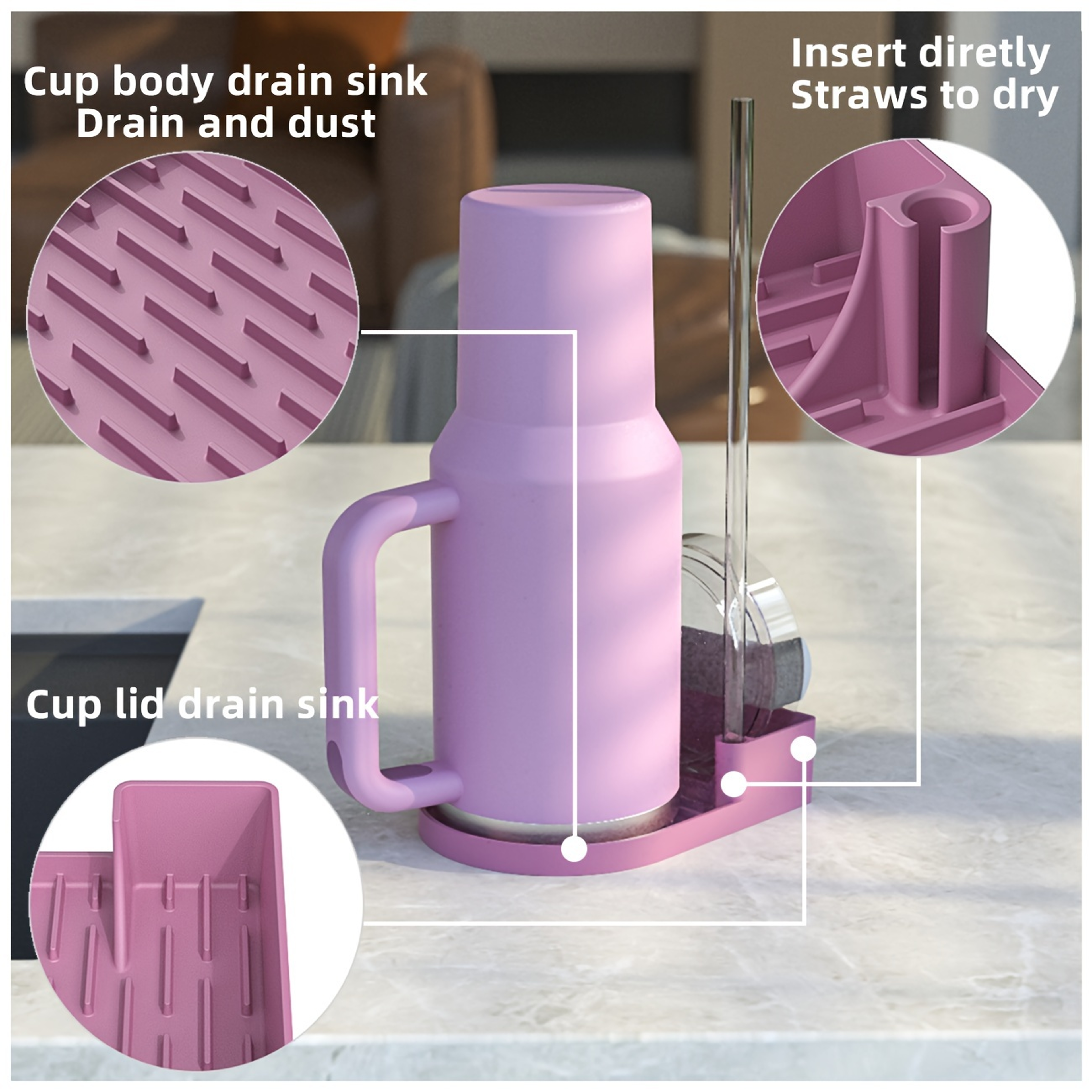 DryNest Silicone Tumbler Drying Rack  Cup Storage Holder 1