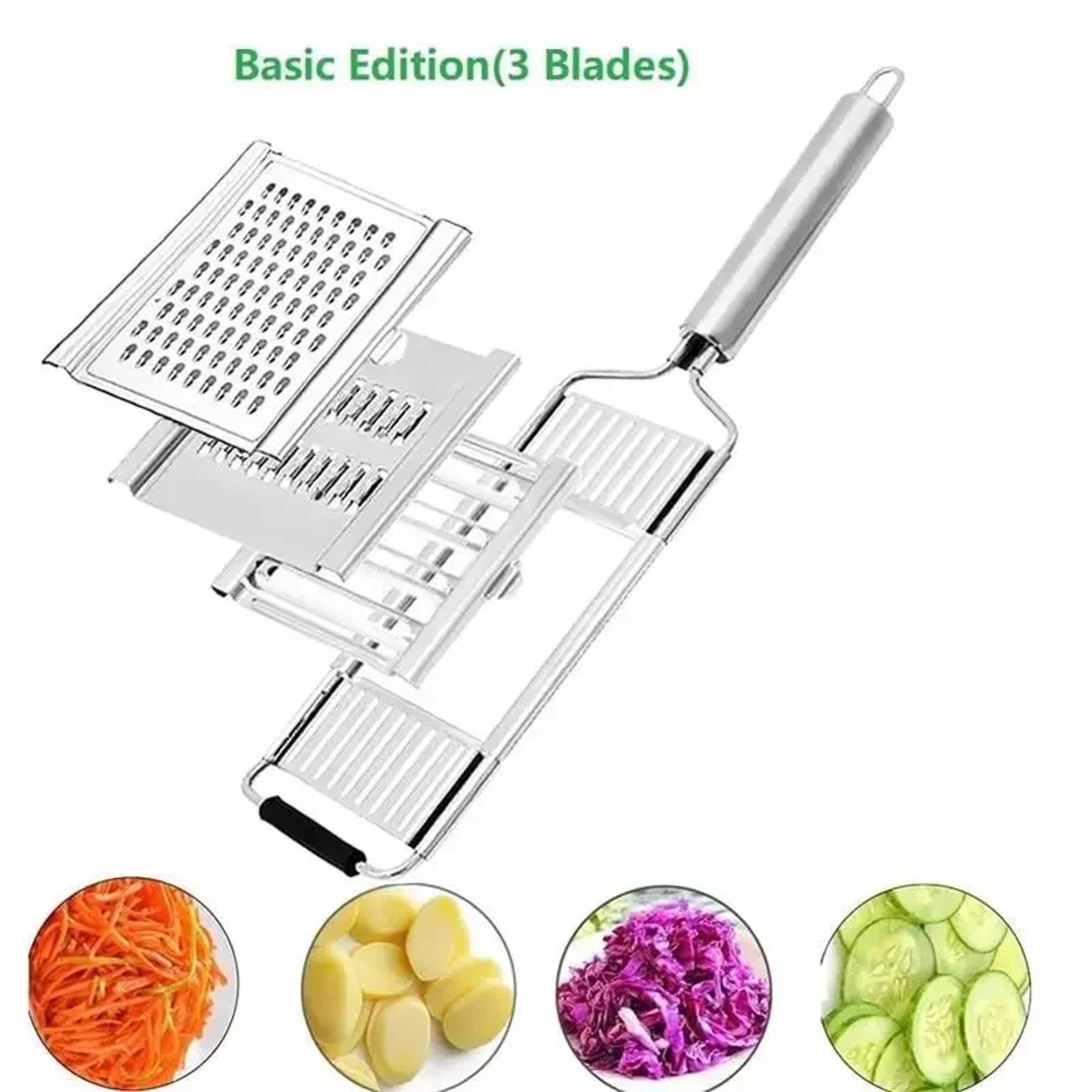 SliceMaster Vegetable Slicer  Stainless Steel Grater Set 3
