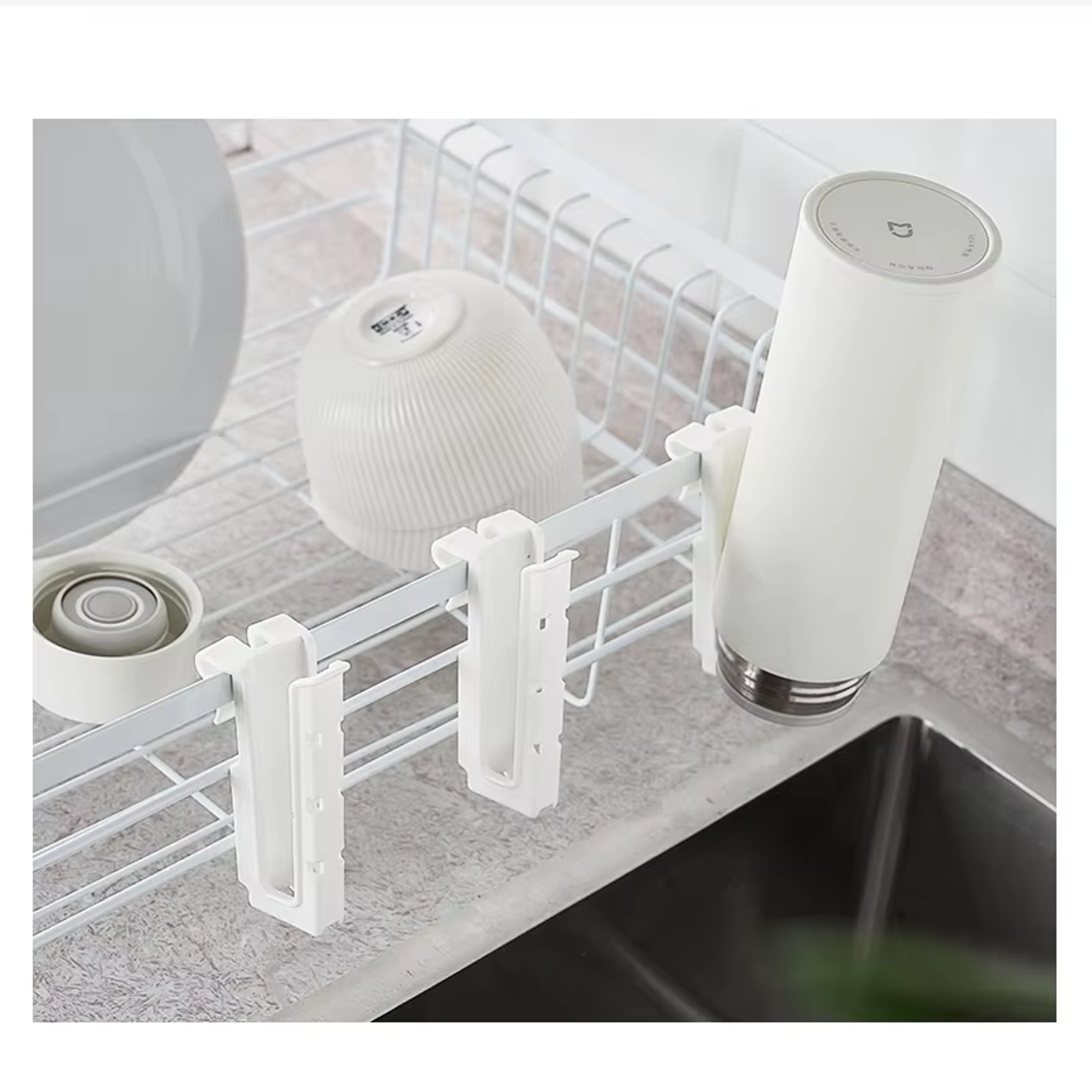 SpaceDry Wall Mounted Cup Holder & Draining Storage Rack – view 1