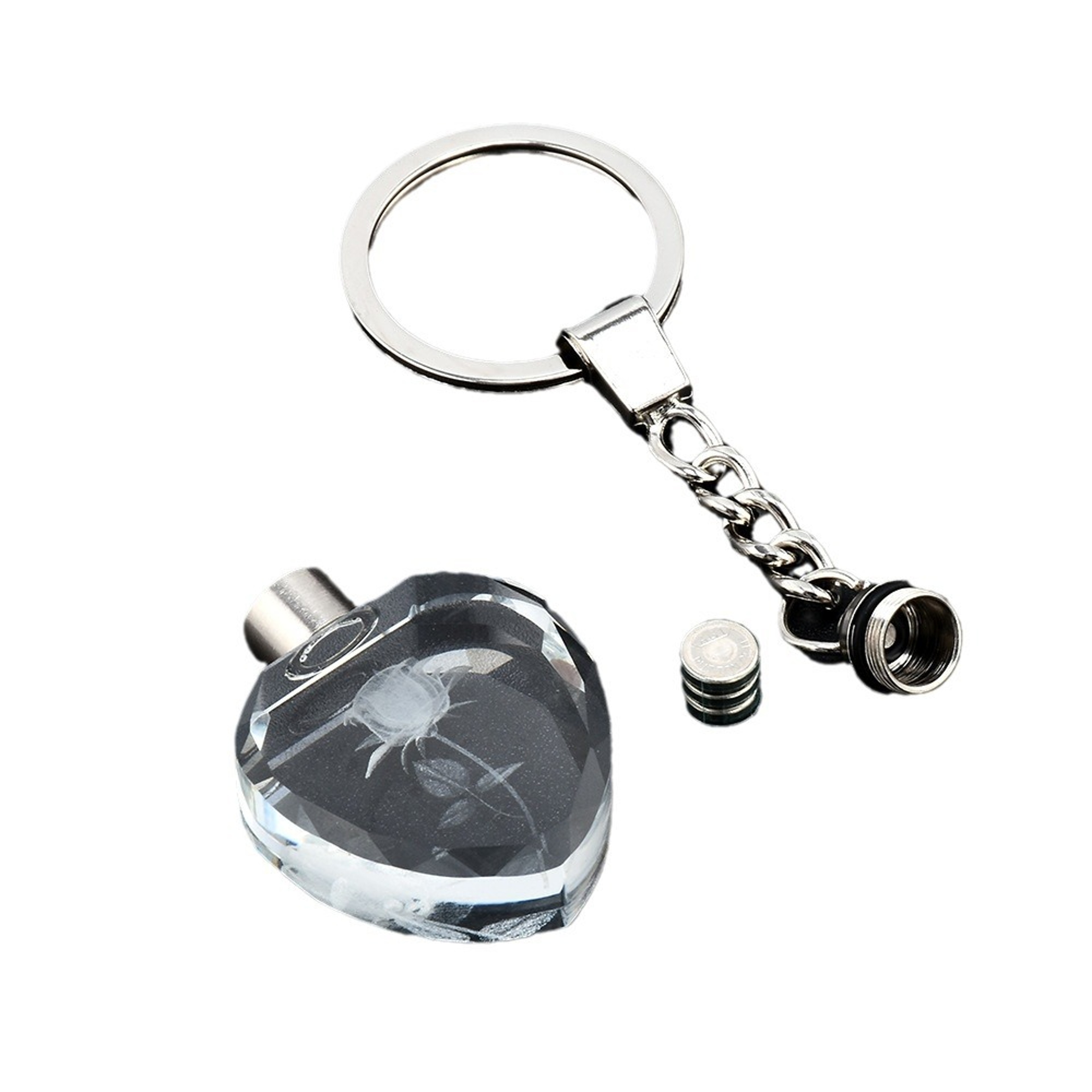 Premium Crystal Keyring With LED Light Elegant Luminous Keychain Gift 5