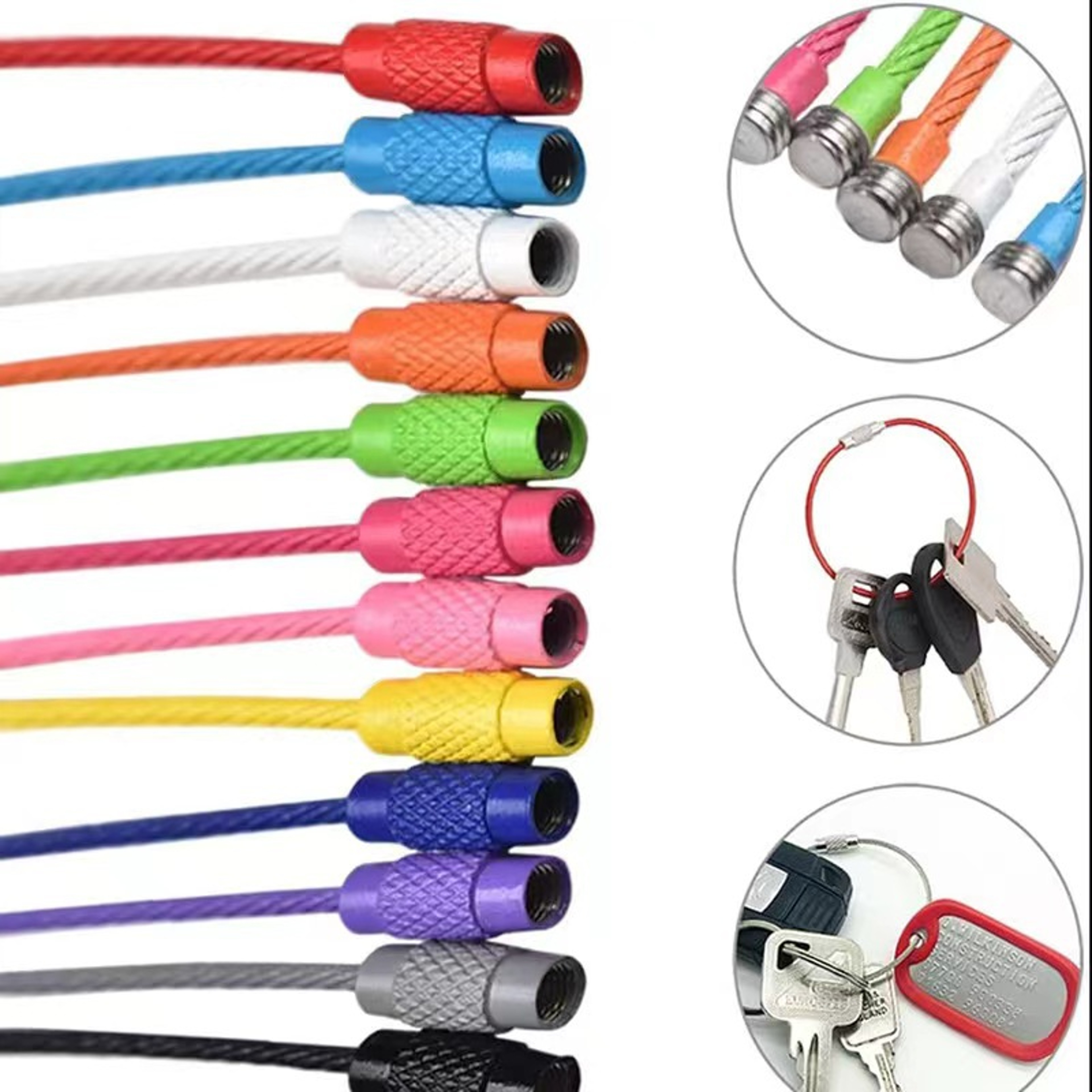 SecureLoop Colorful Stainless Steel Cable Keychain Set 0