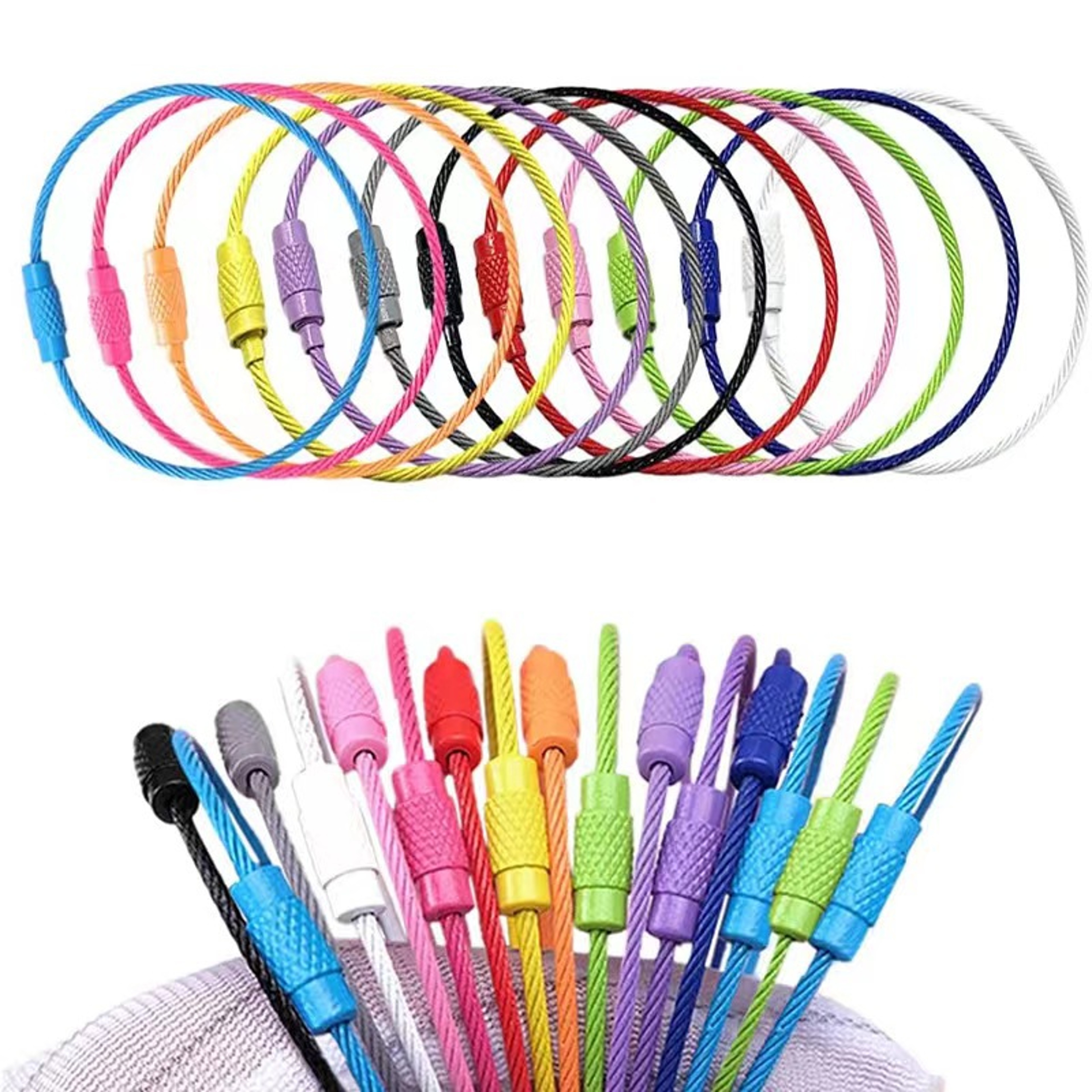 SecureLoop Colorful Stainless Steel Cable Keychain Set 2