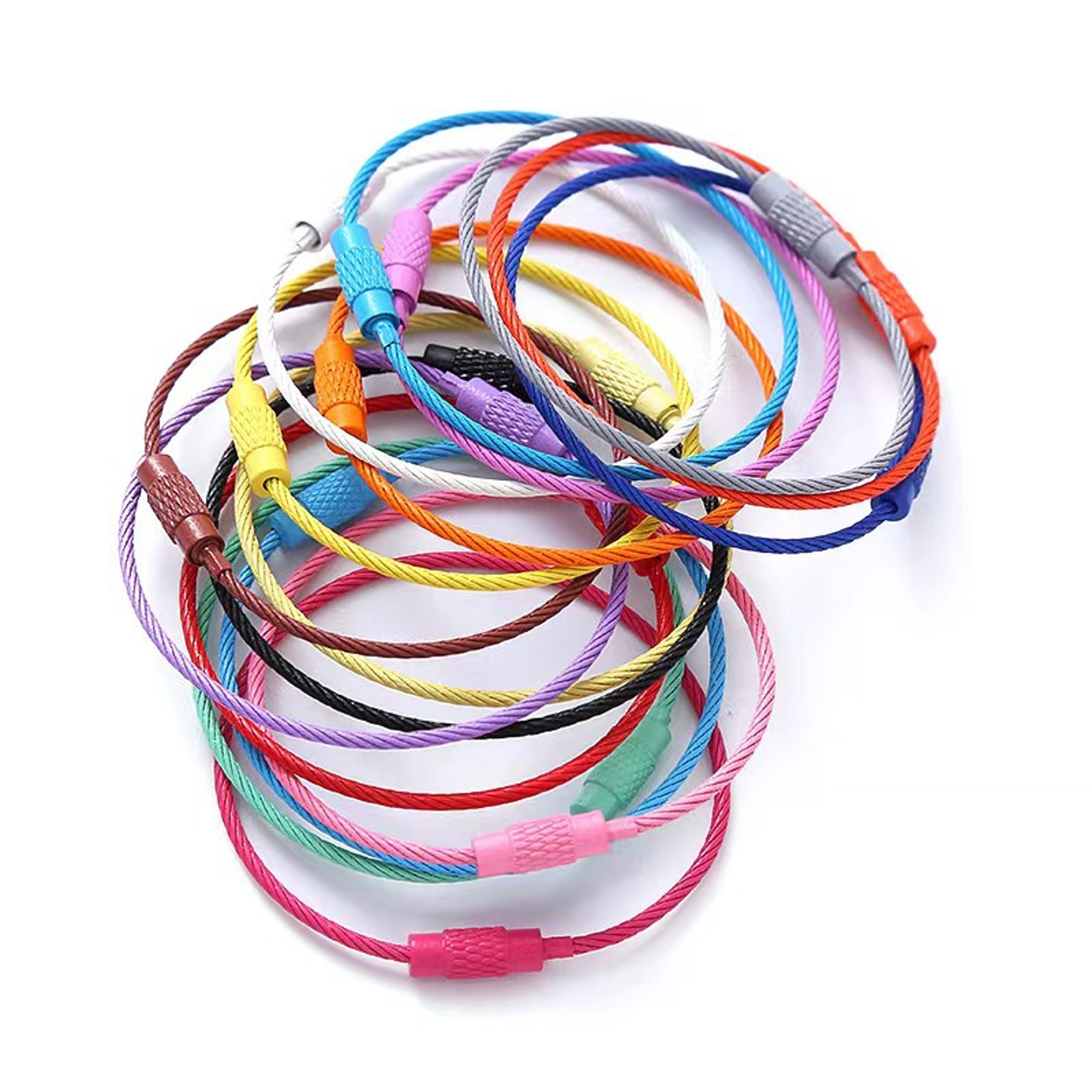 SecureLoop Colorful Stainless Steel Cable Keychain Set 4