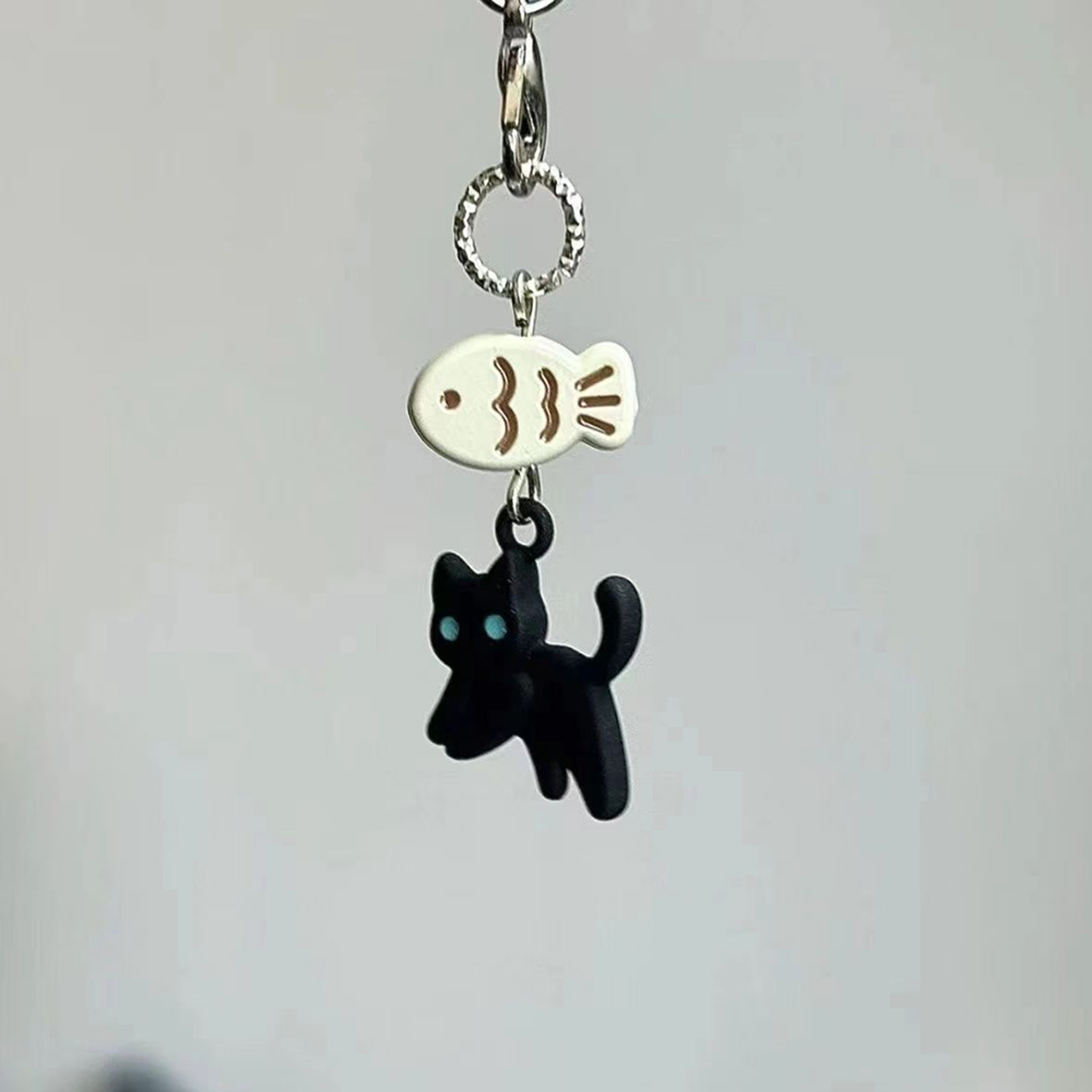 Midnight Paws Kawaii Black Cat Keychain Charm for Bags Phones & Accessories – view 1