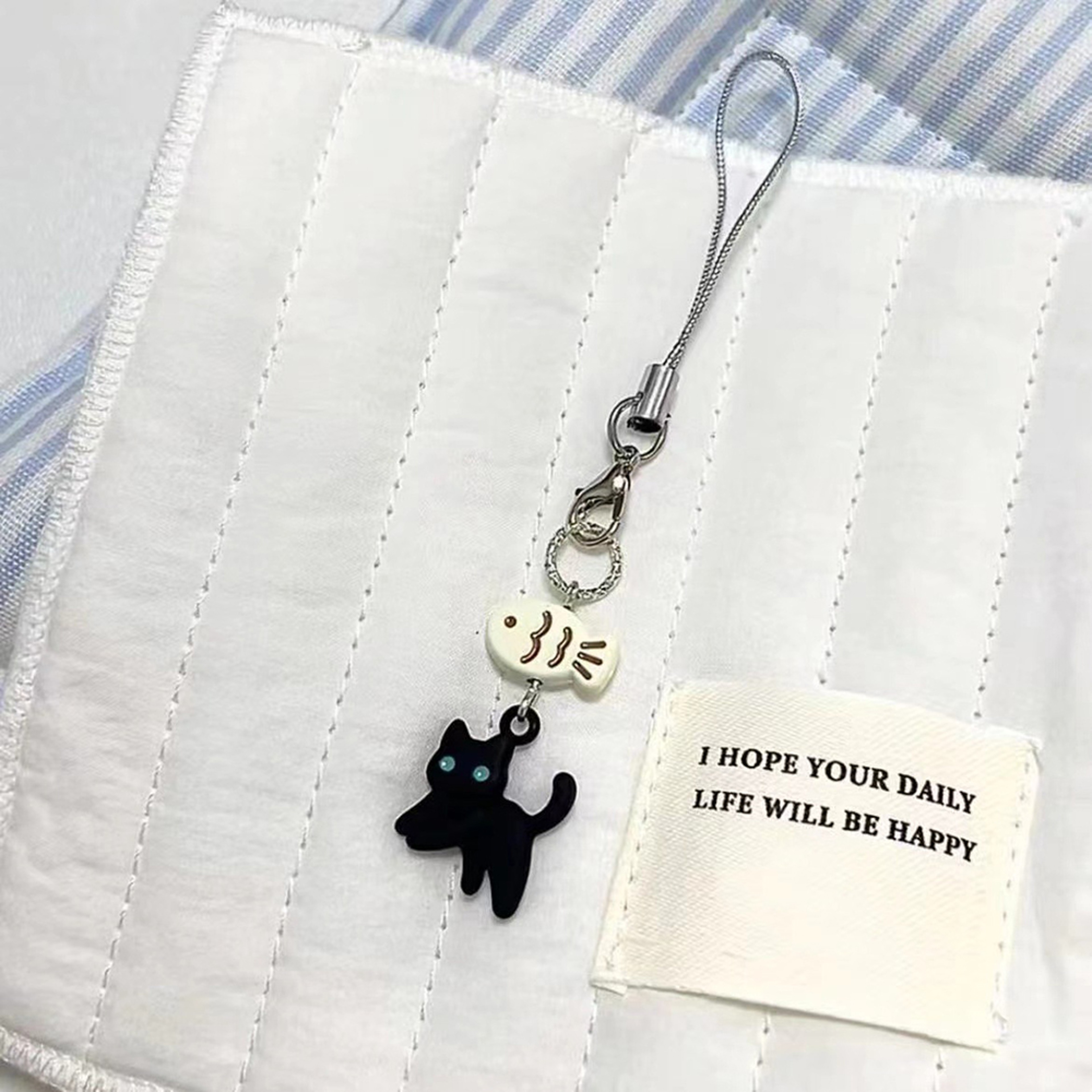 Midnight Paws Kawaii Black Cat Keychain Charm for Bags Phones & Accessories – view 4
