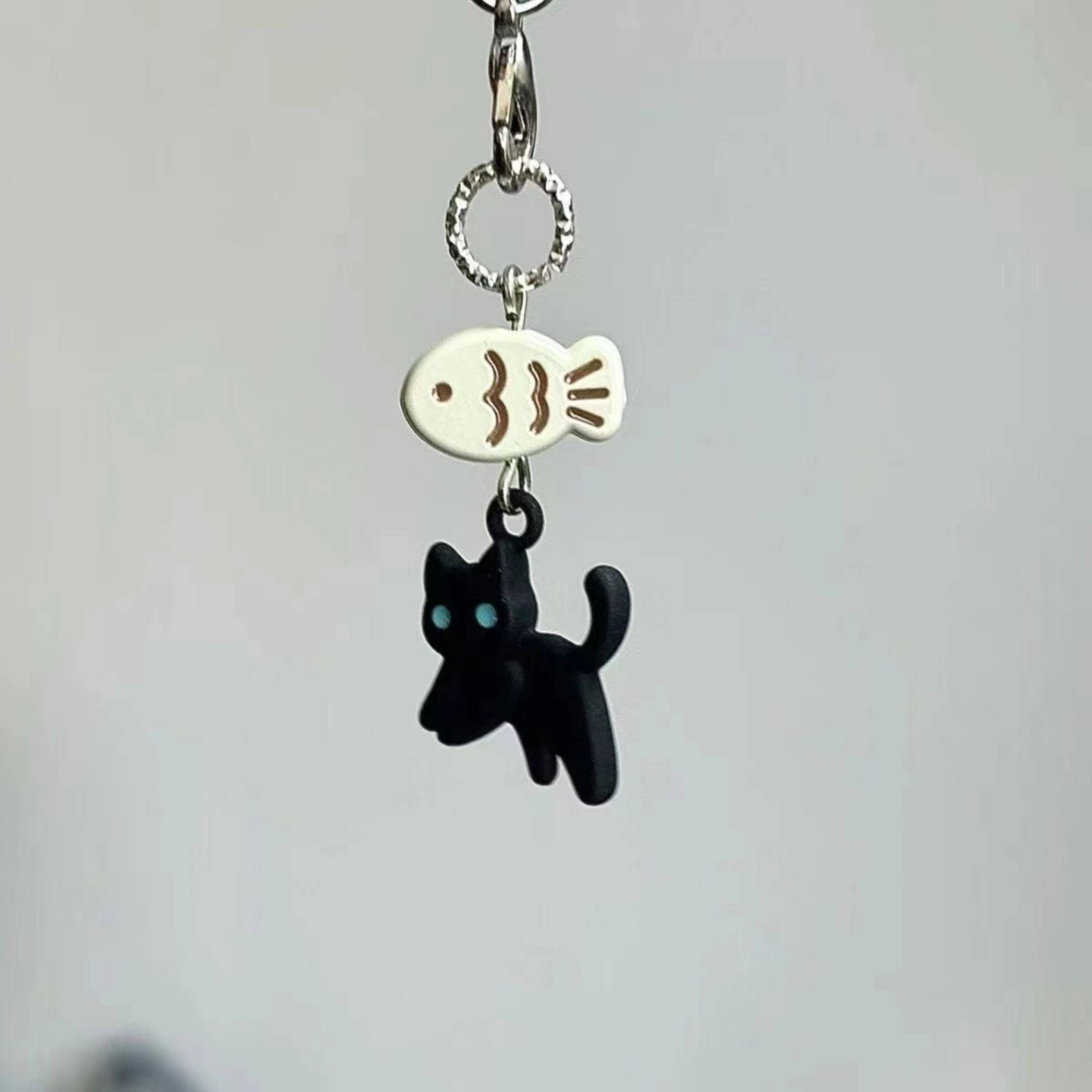 Midnight Paws Kawaii Black Cat Keychain Charm for Bags Phones & Accessories – view 7