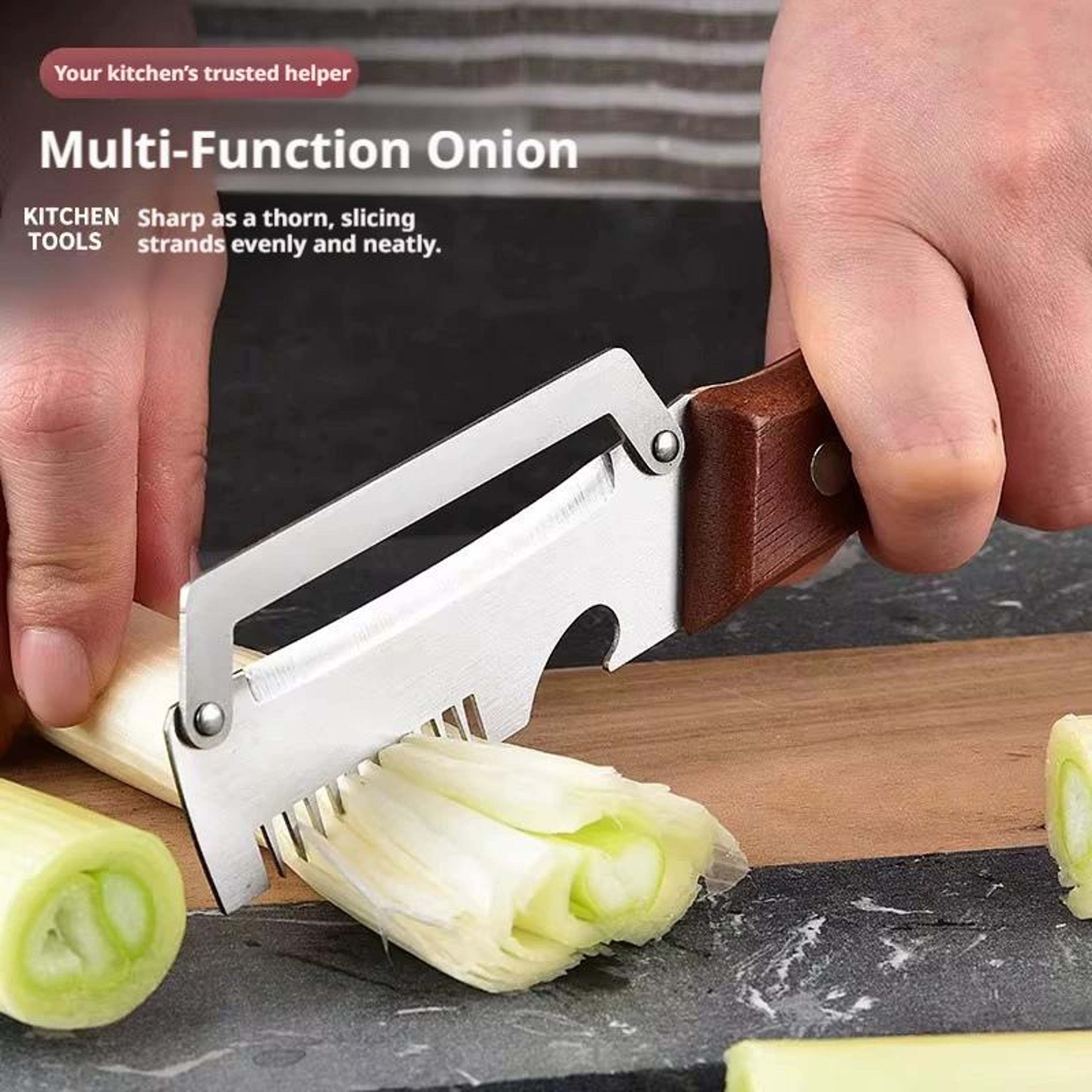 Premium Stainless Steel Kitchen Peeler with Wooden Handle & Bottle Opener – view 5