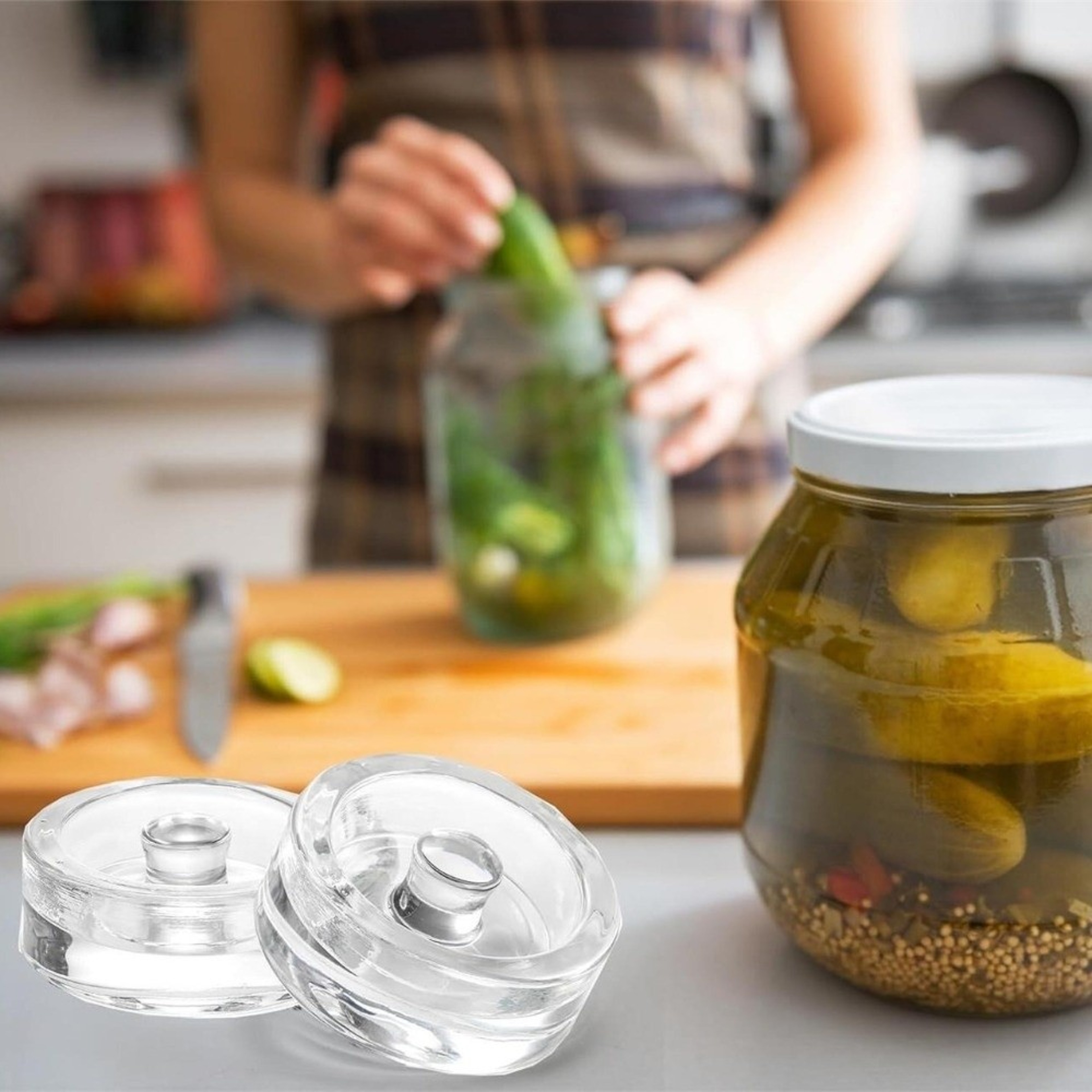 CrystalGrip Fermentation Glass Weight for Wide Mouth Mason Jars – view 5