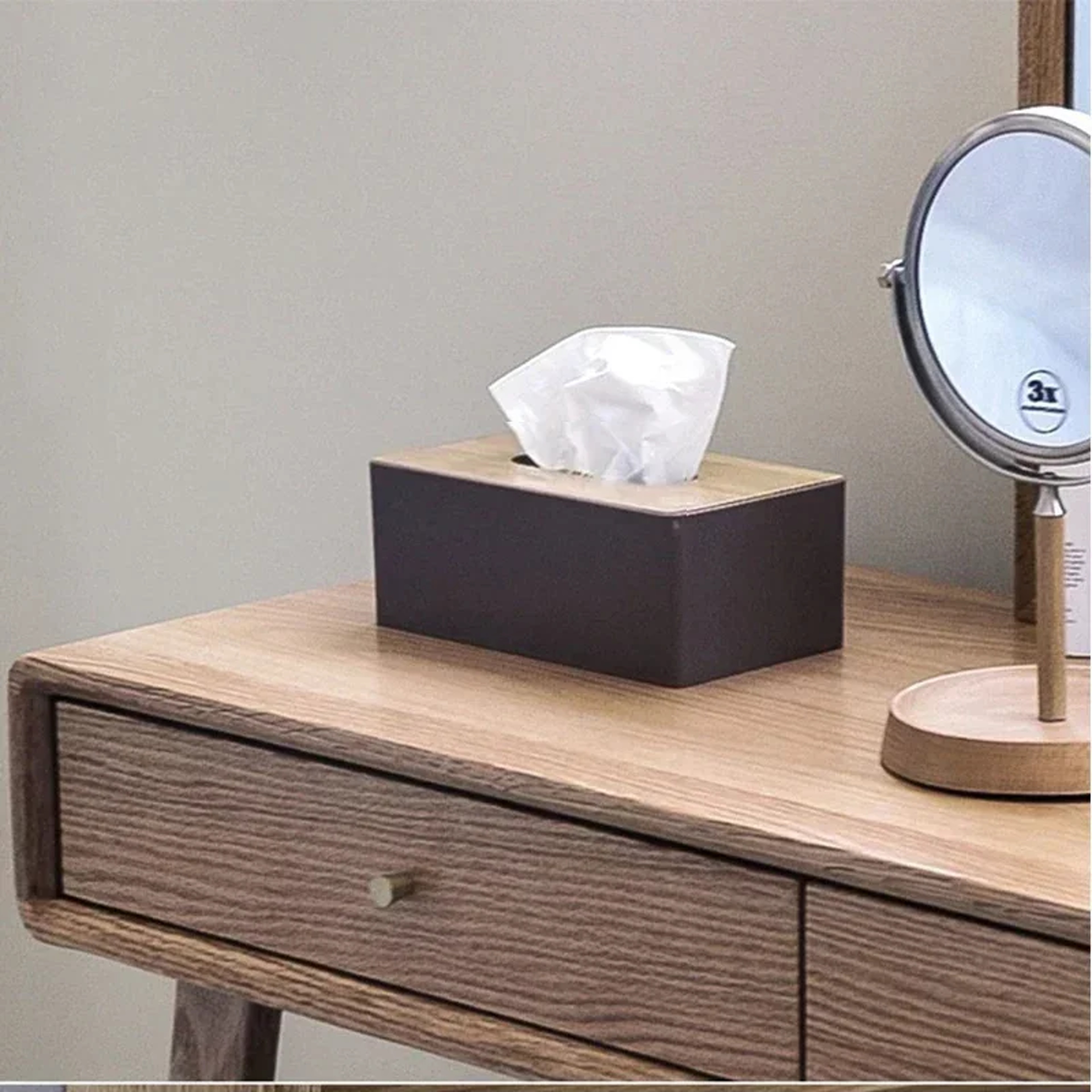 Premium Solid Wood  Bamboo Tissue Box Cover Elegant Wooden Tissue Box Holder For Napkins  Paper 3