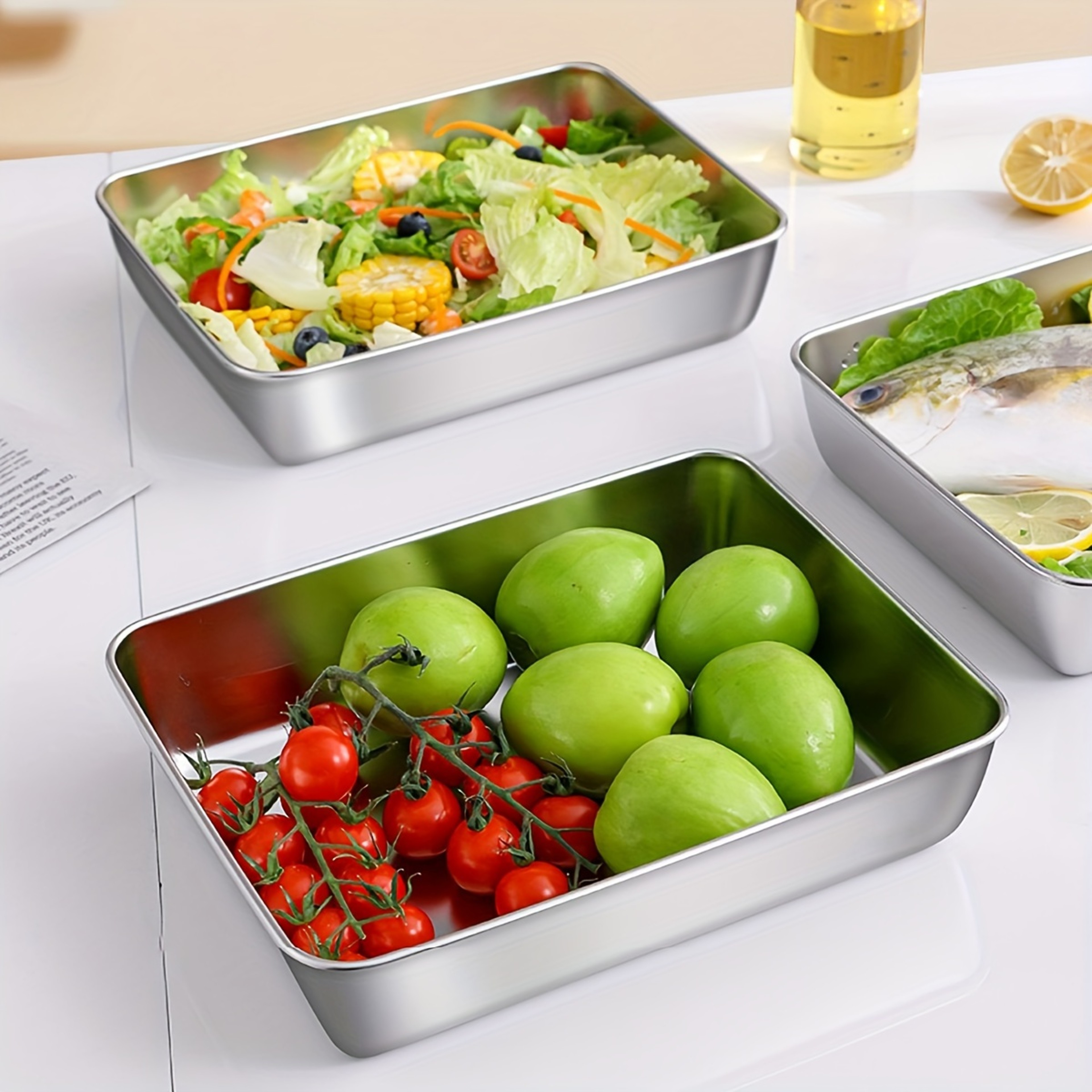 Premium Stainless Steel Food Storage Containers Set Airtight BPA Free Kitchen Organizers For Fridge 4