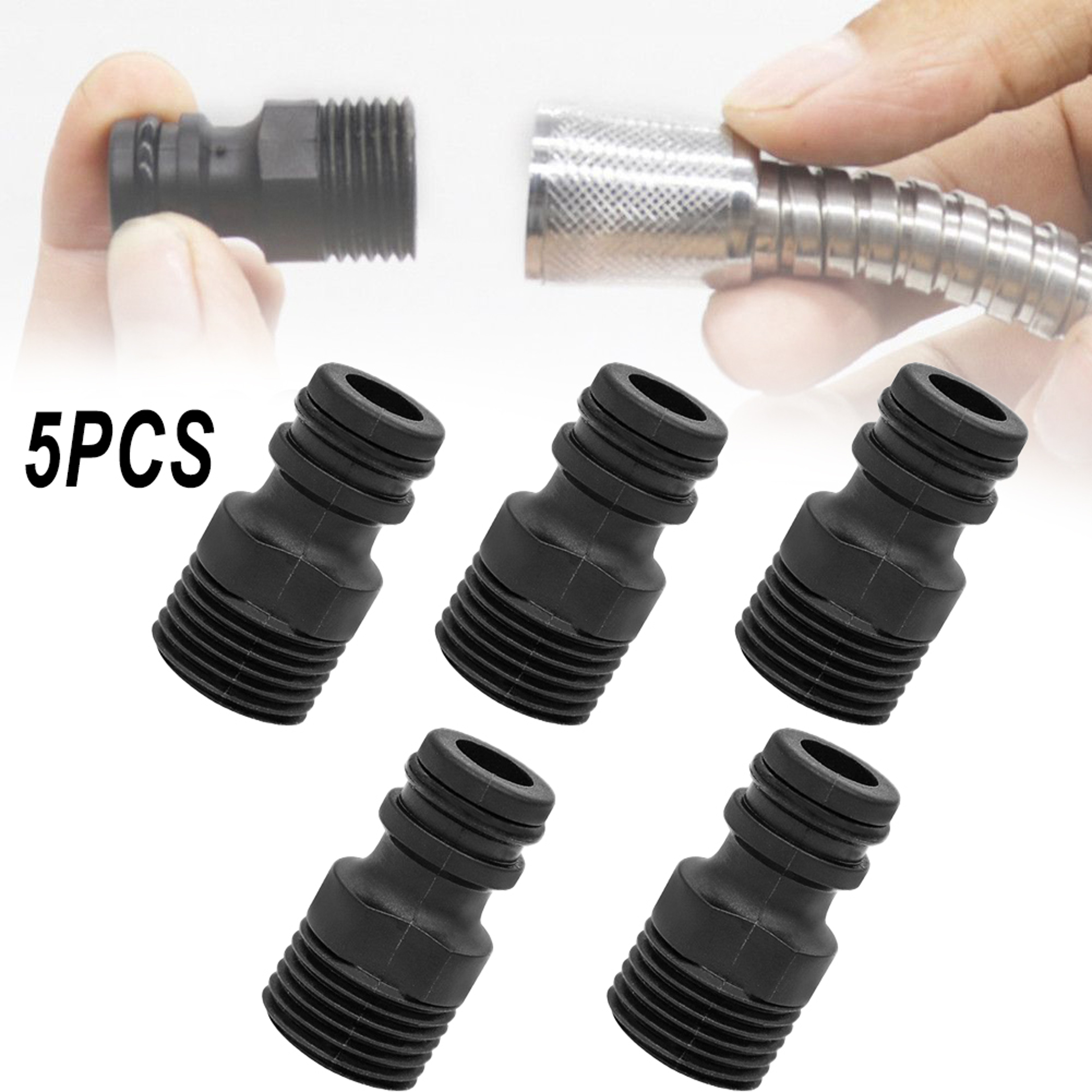 Premium Pack Garden Hose Adapter Durable Threaded Water Pipe Fitting  Quick Coupling Faucet Connect 5