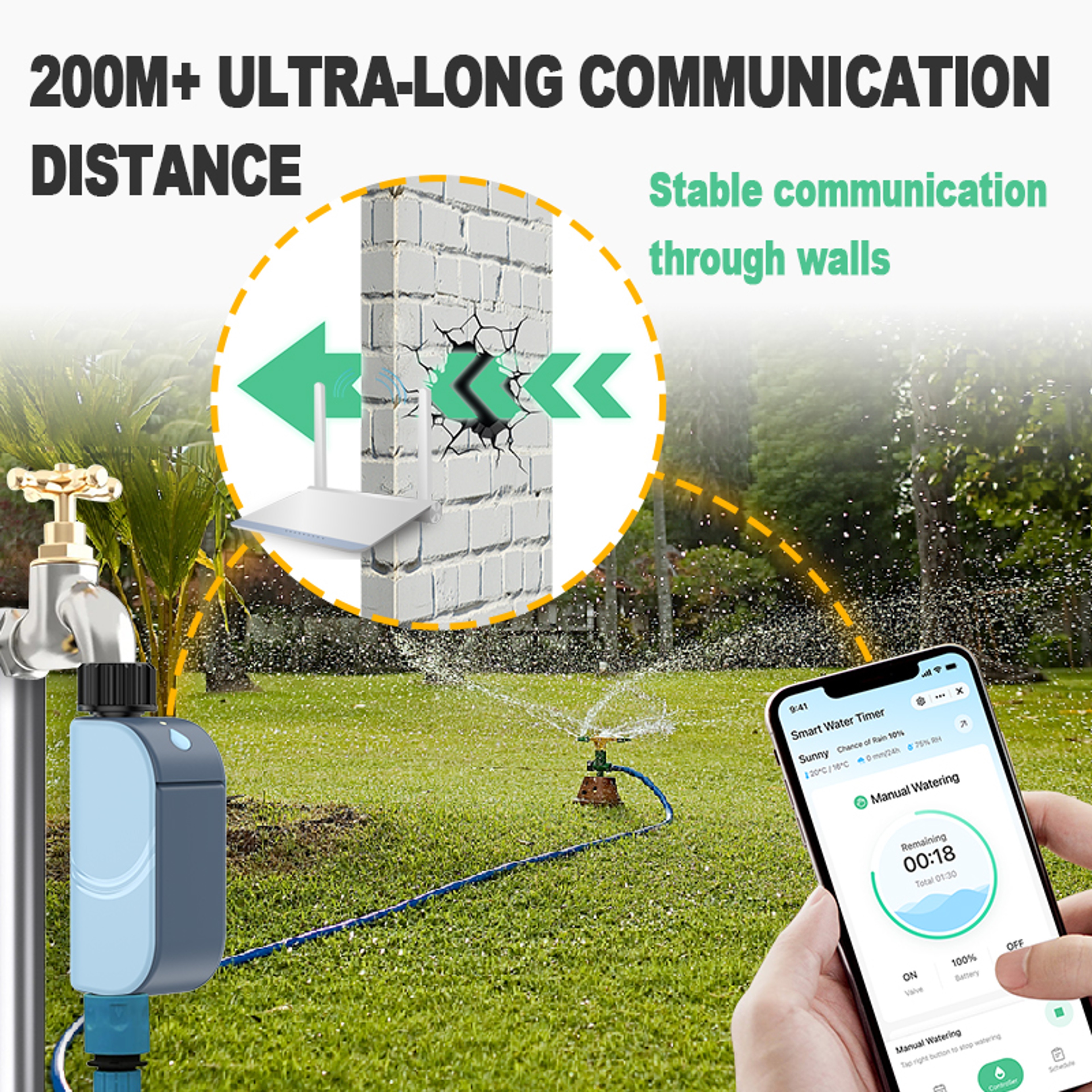 Smart WiFi Garden Watering Timer Tuya Irrigation Controller with Alexa & Google Home – view 2