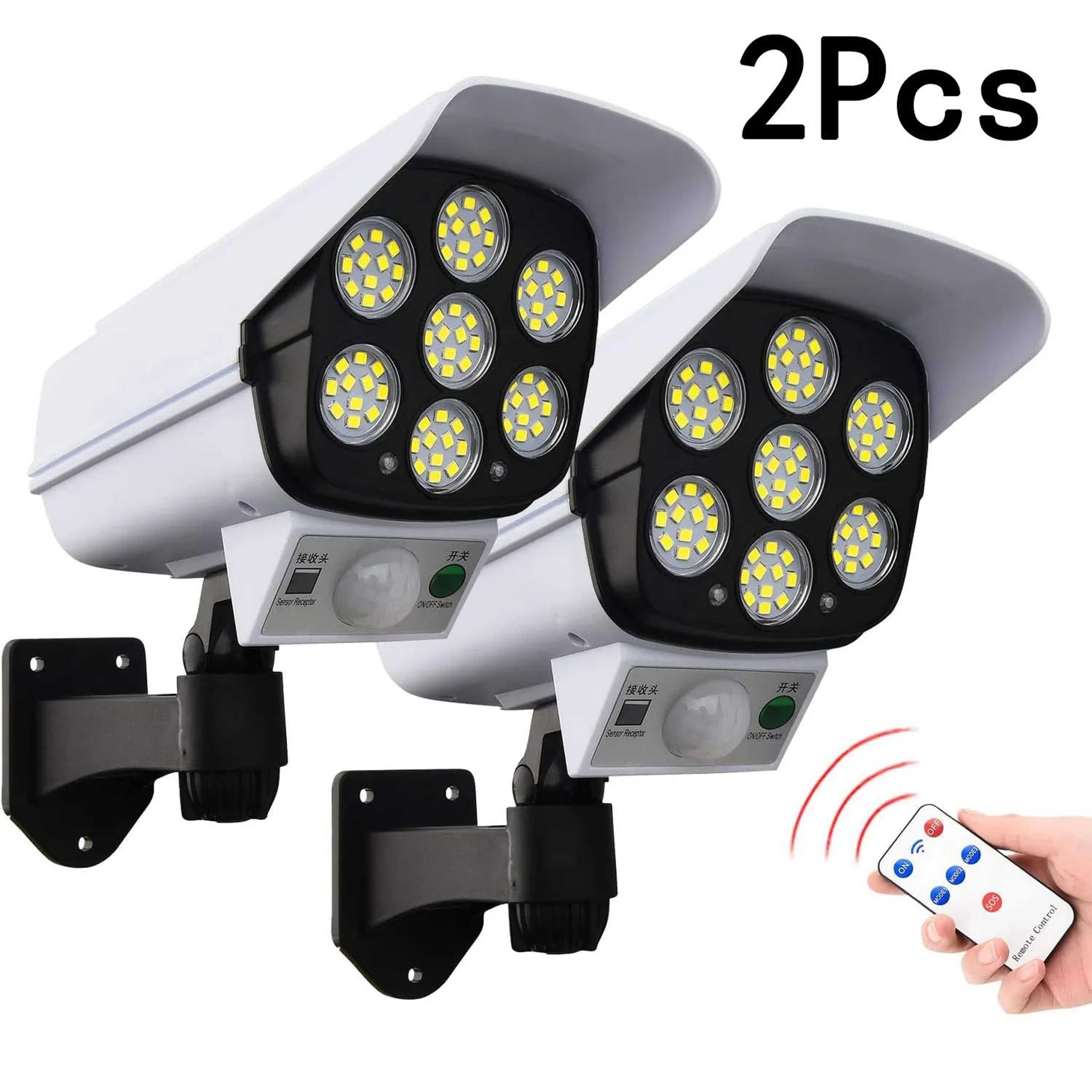 Solar Security Light Dummy Camera With Motion Sensor  Modes Outdoor Waterproof Garden Protection 7
