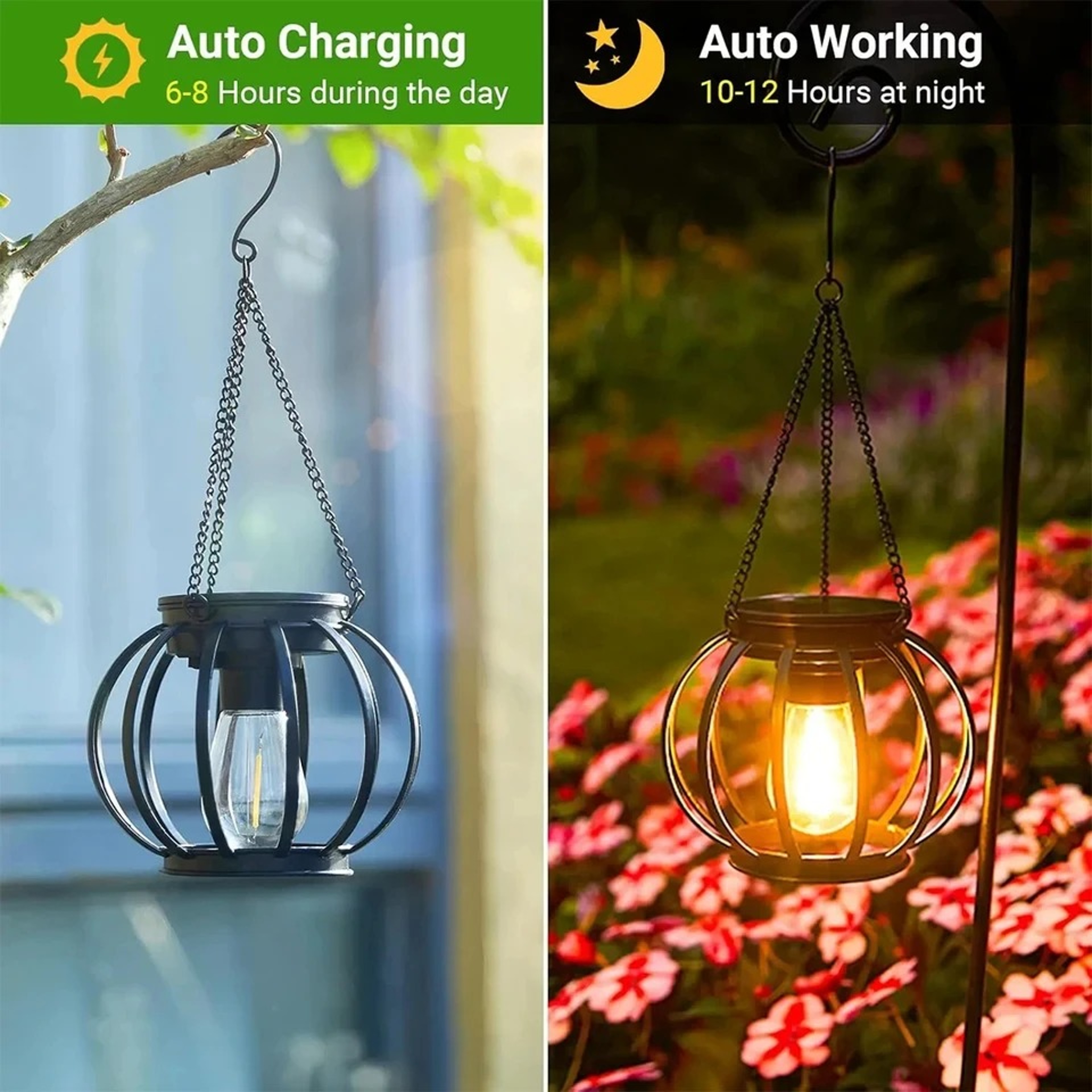 Solar Glow Hanging Lantern Waterproof Solar Garden Light for Patio Yard & Outdoor Decor – view 5